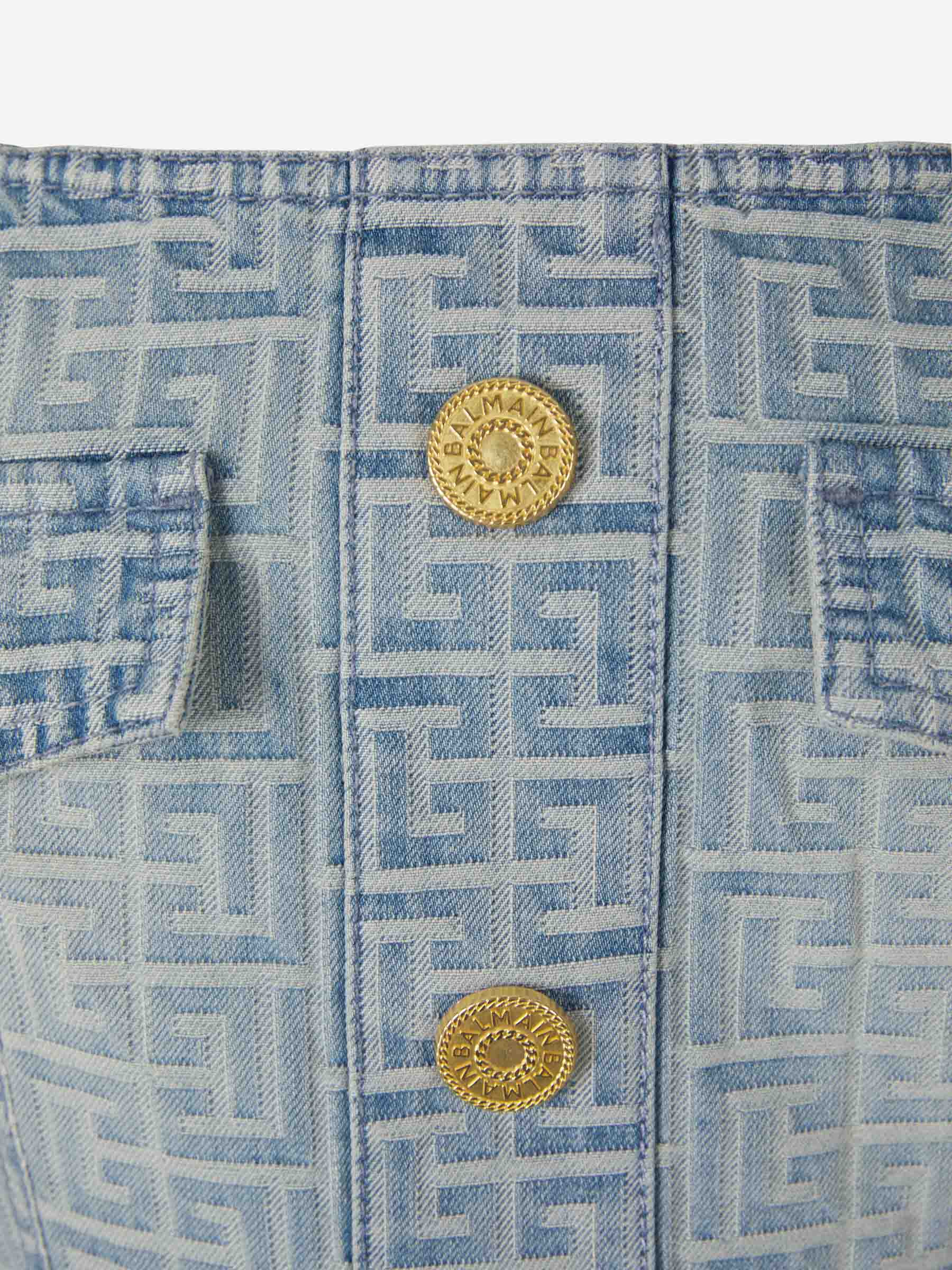 Outlet online Balmain Mujer Vestido Denim Monograma color Azul Cielo sku 731-005742 01 - Foto 3