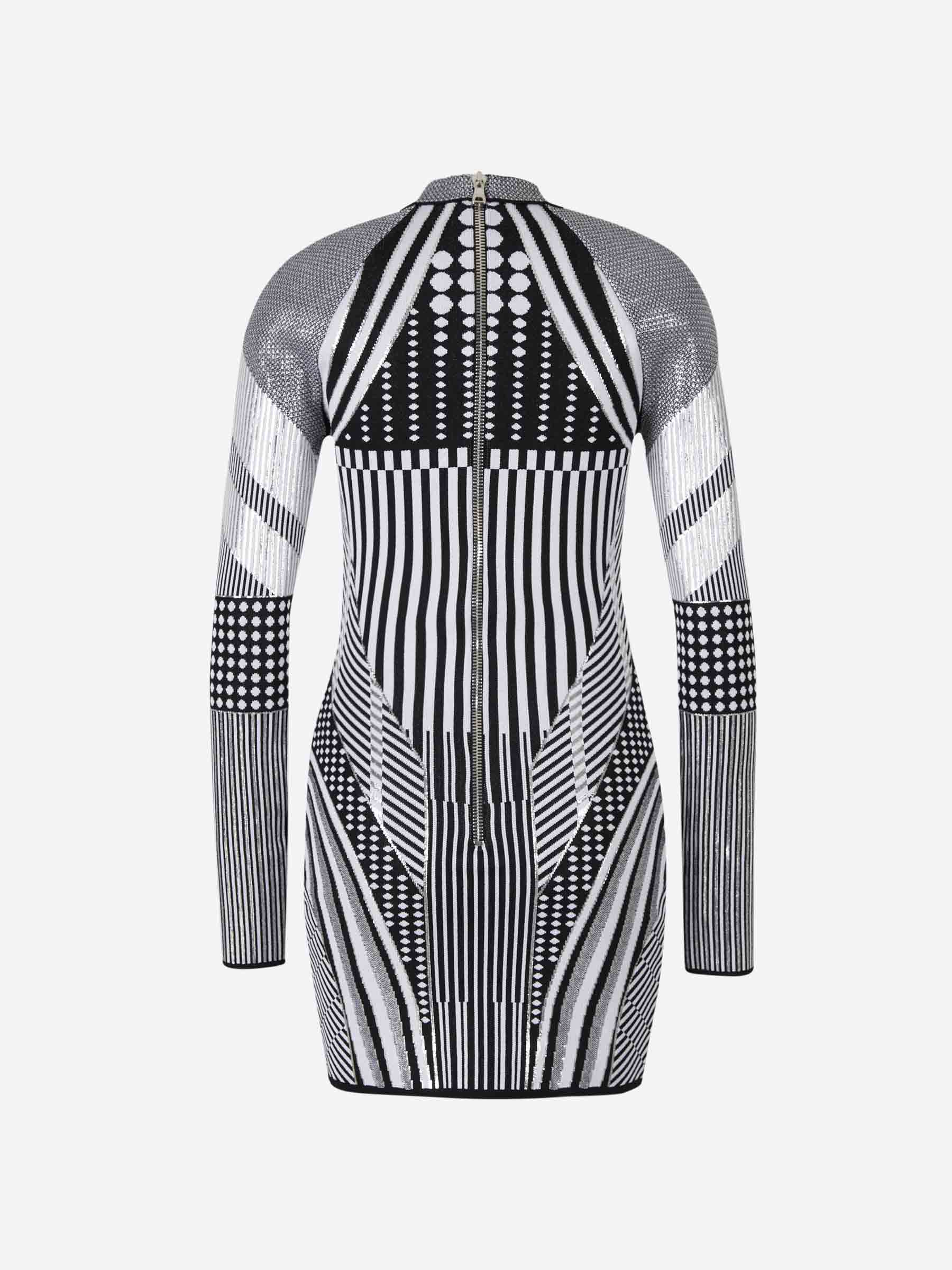 Outlet online Balmain Mujer Vestido Punto Geométrico color Negro sku 731-005755 01 - Foto 3