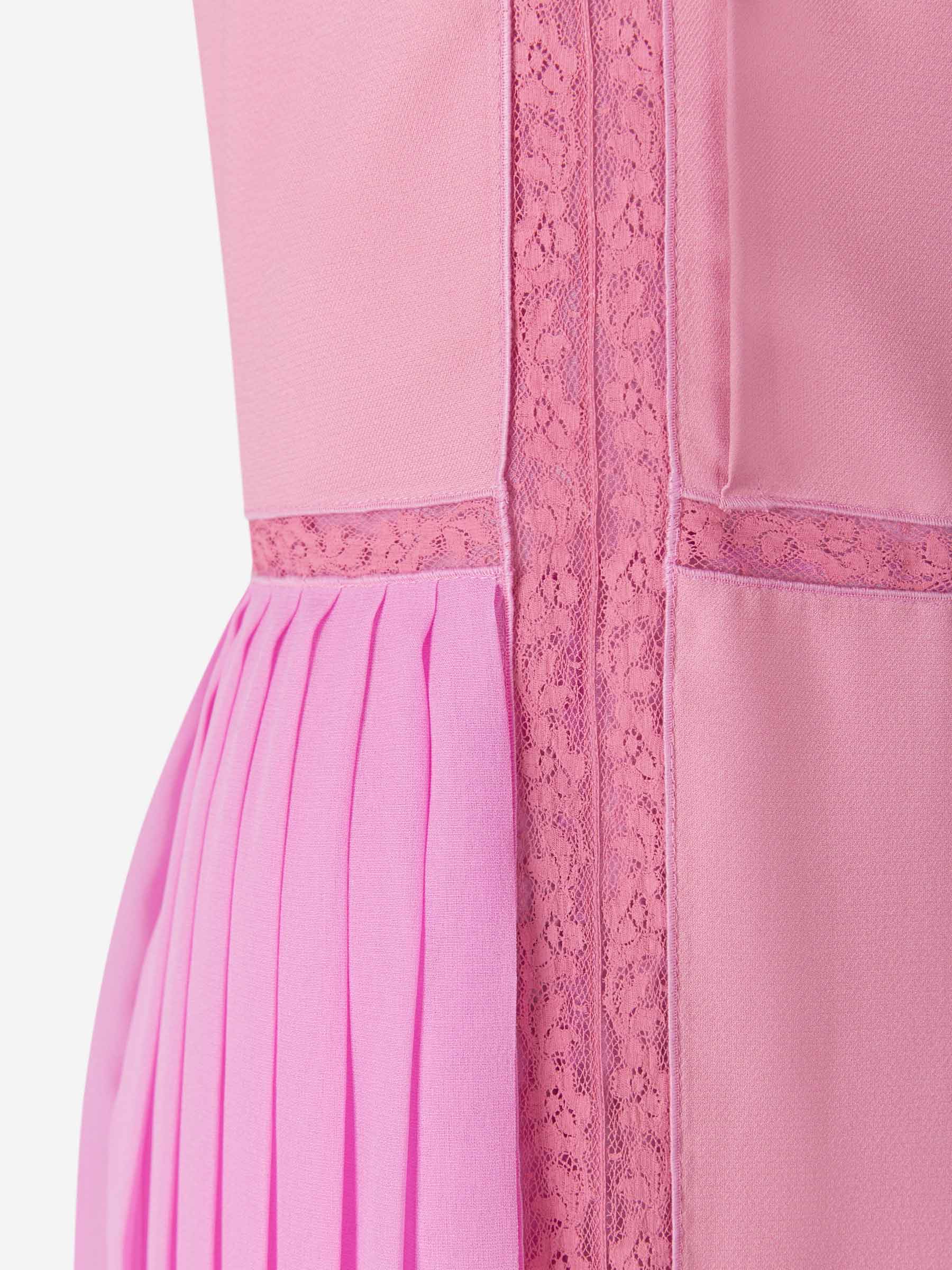 Chloé Vestido Ribetes Encaje color Rosa Envejecido sku 732-000794 01 - Foto 3