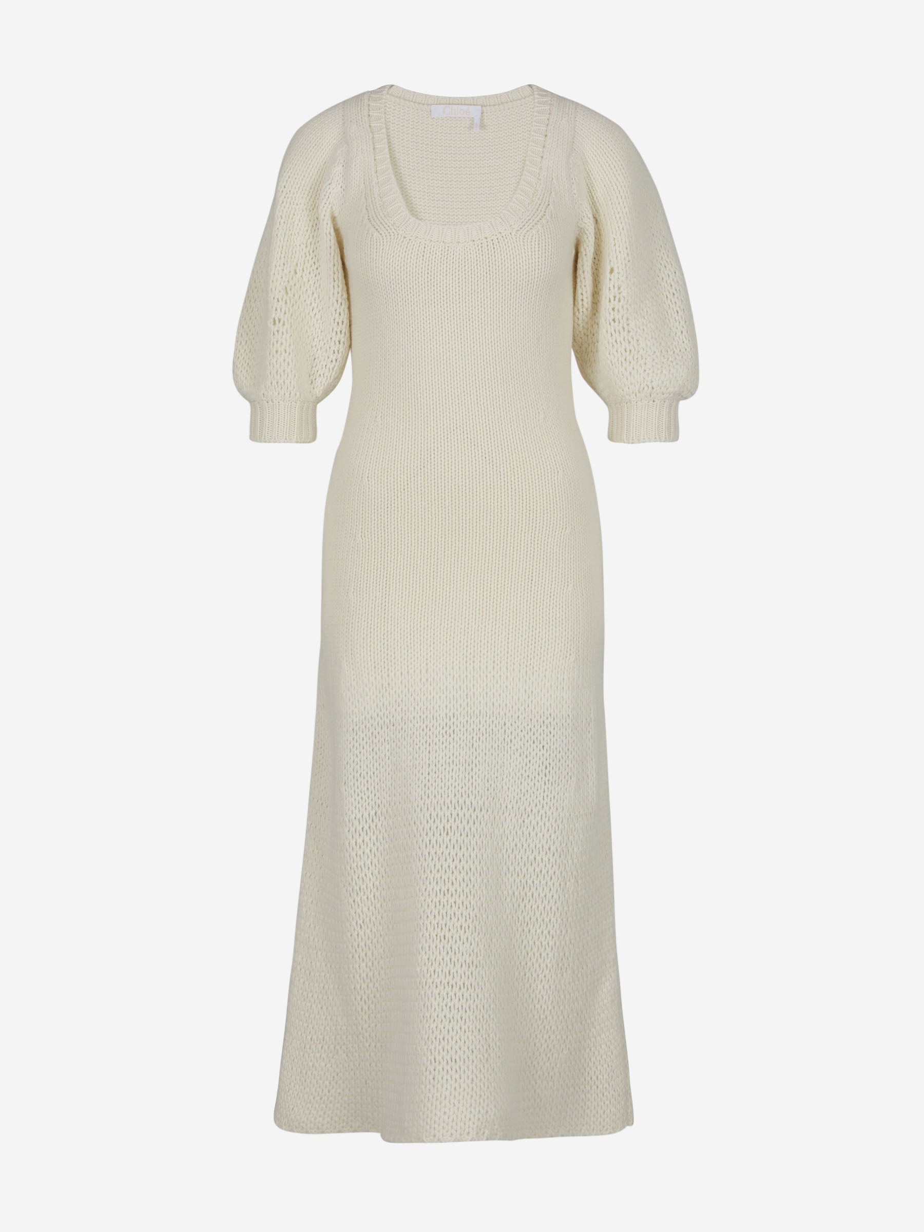 Chloé Vestido Lana Y Cashmere color Marfil sku 732-001020 01 - Foto 1