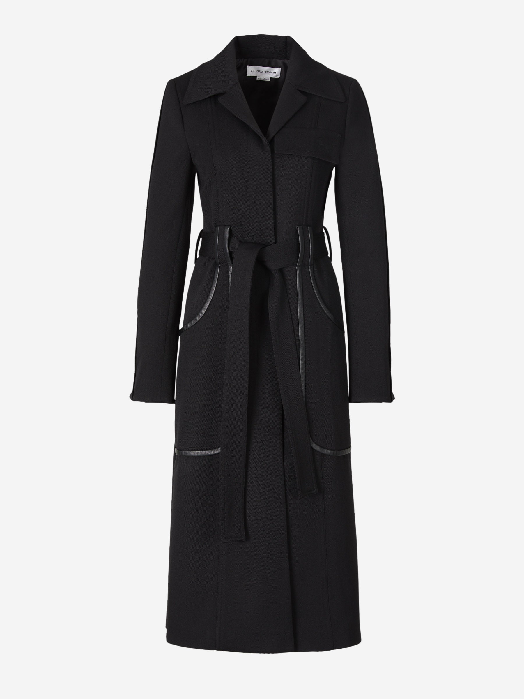 Victoria Beckham Abrigo Ribetes Contraste color Negro sku 732-001037 01 - Foto 1