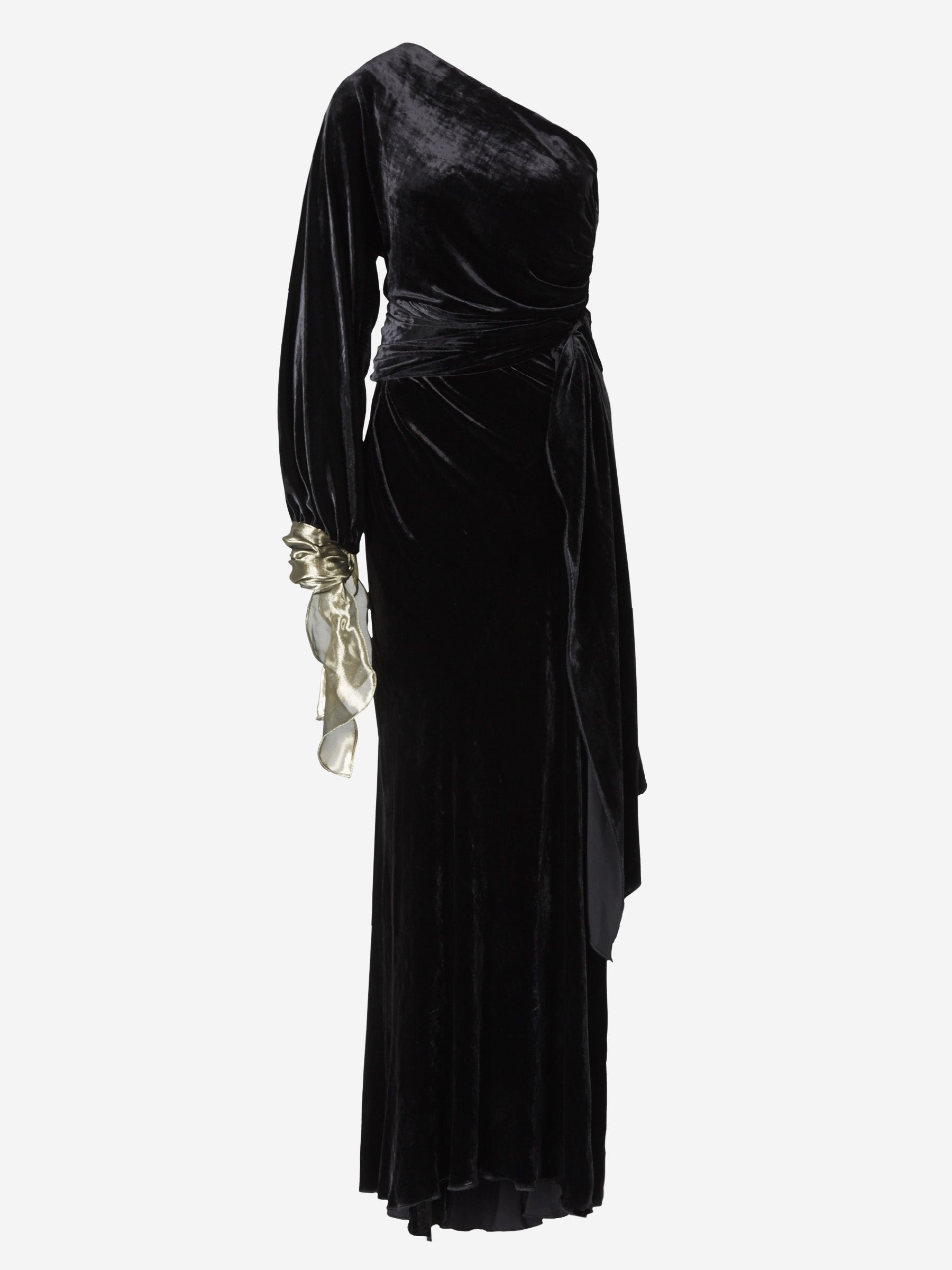Outlet online Maria Lucia Hohan Mujer Vestido Maxi Terciopelo color Negro sku 732-001044 01 - Foto 1