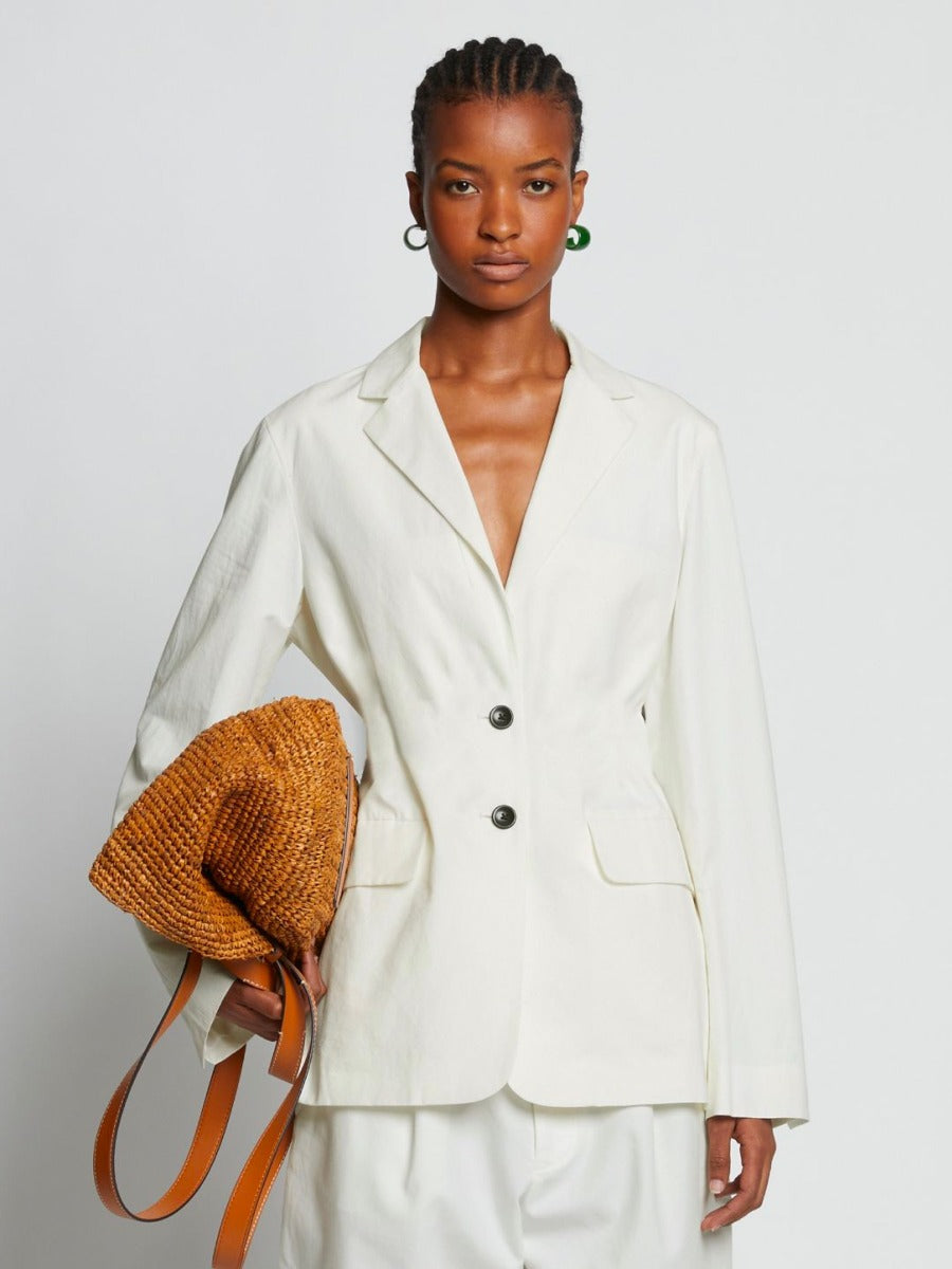 Proenza Schouler Blazer Lino Y Algodón color Blanco sku 741-001715 01 - Foto 6