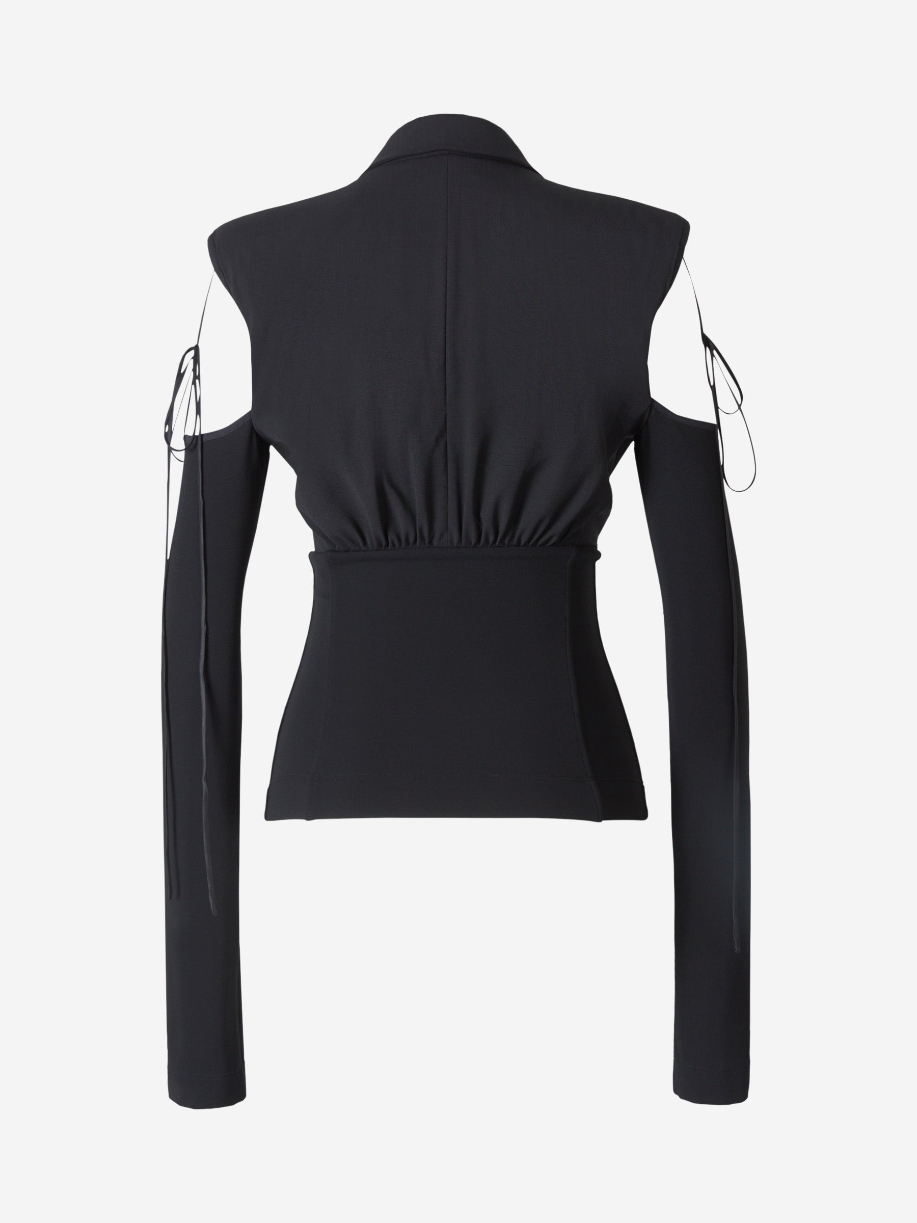 Nensi Dojaka Blazer Fruncido Lana color Negro sku 741-001759 01 - Foto 2