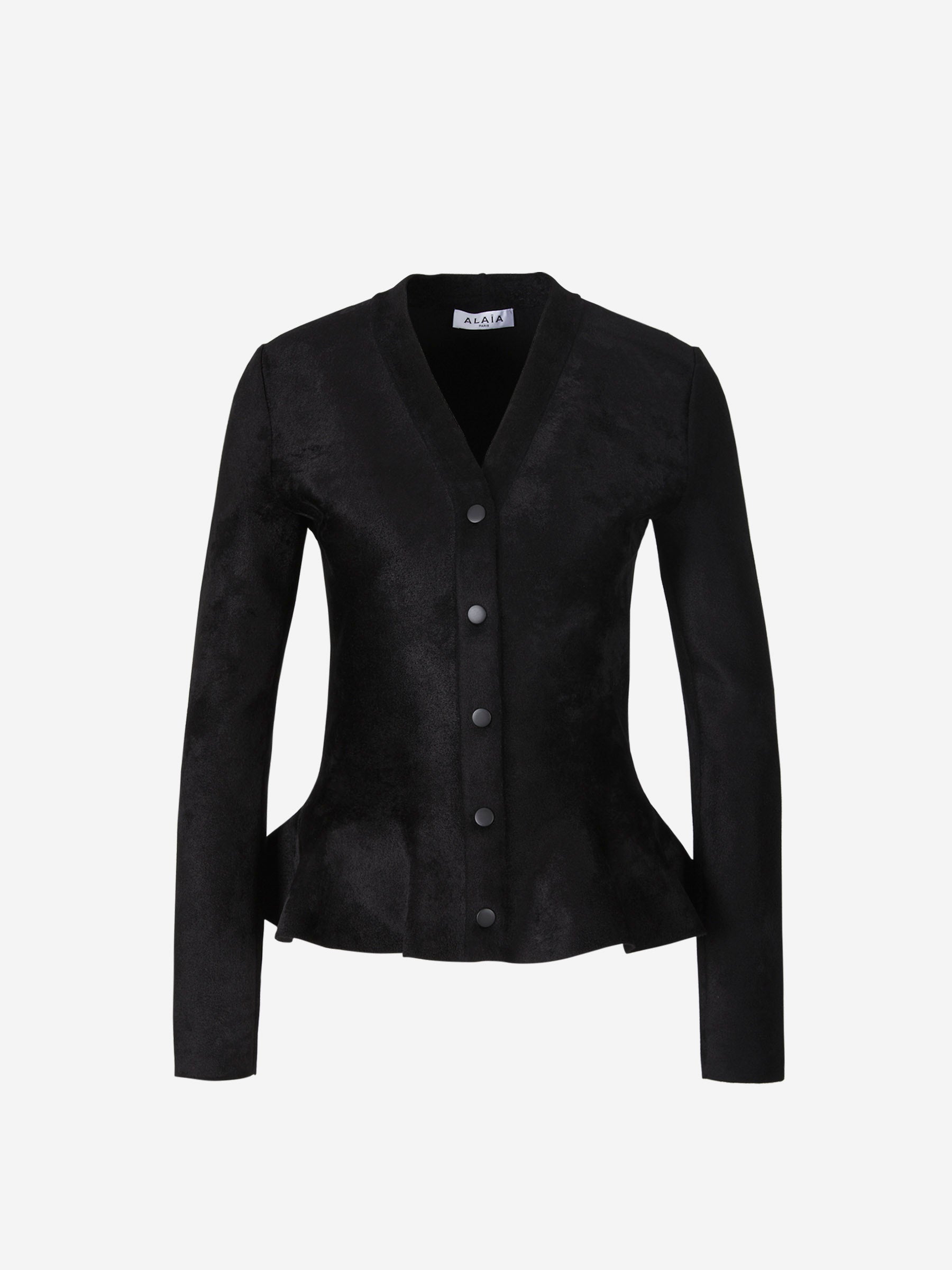 Alaïa Cárdigan Peplúm Terciopelo color Negro sku 741-001784 01 - Foto 1