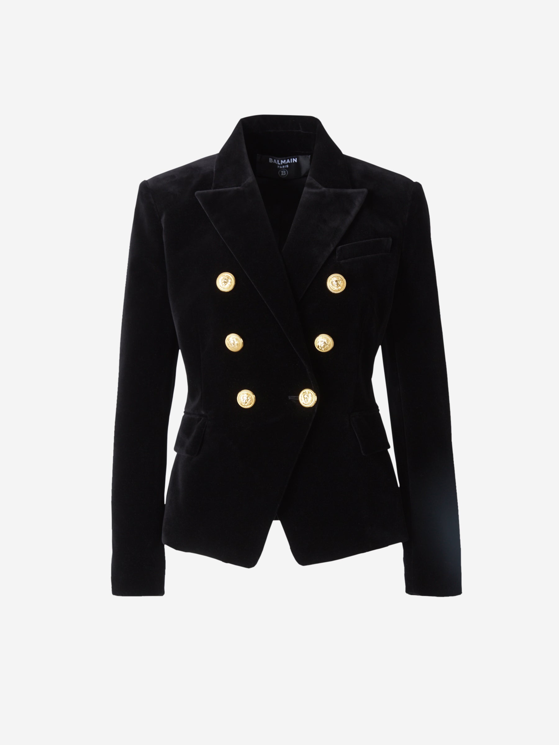 Balmain Blazer Doble Botonadura Terciopelo color Negro sku 741-001801 02 - Foto 1