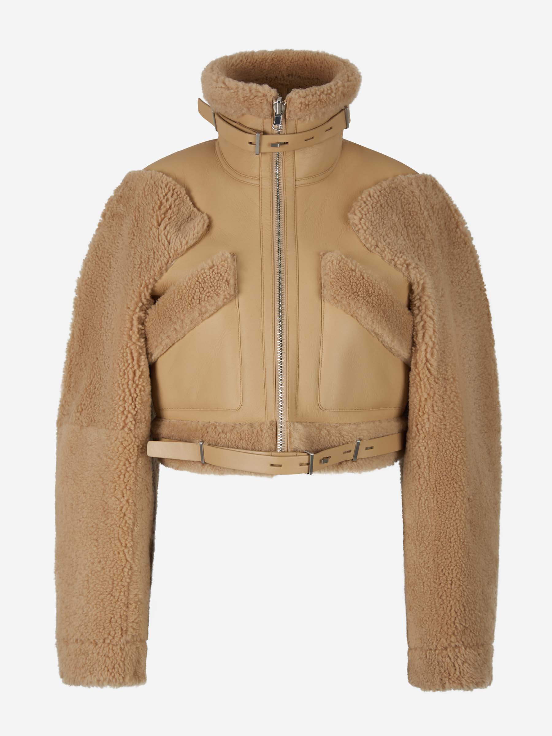 Dion Lee Chaqueta Piel Borrego Reversible color Arena sku 741-001874 01 - Foto 1