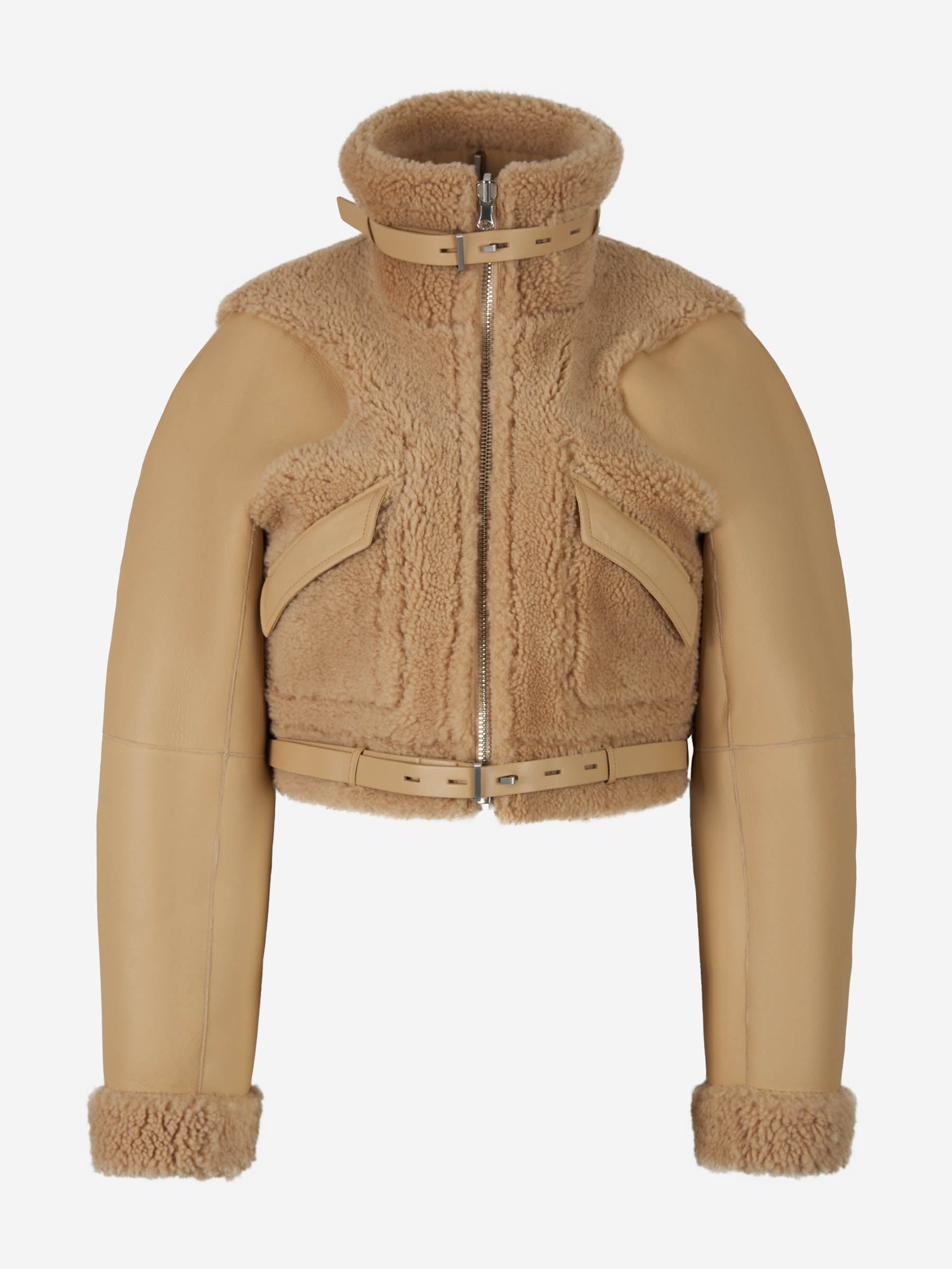 Dion Lee Chaqueta Piel Borrego Reversible color Arena sku 741-001874 01 - Foto 2