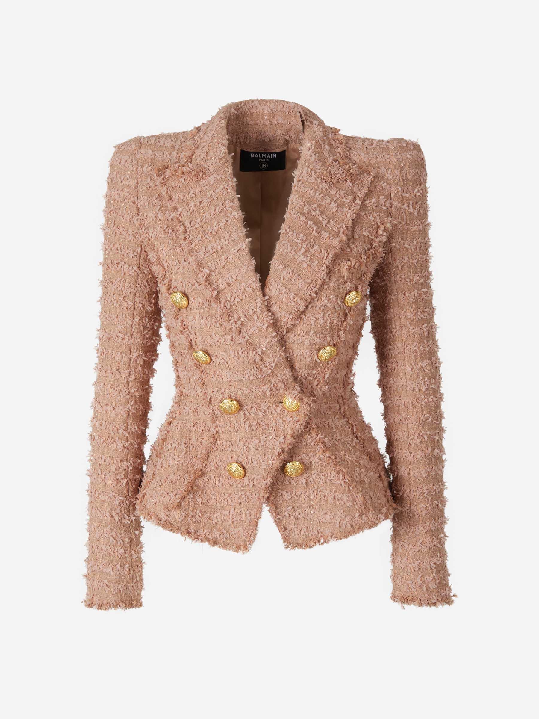 Balmain Blazer Tweed Doble Botonadura color Blanco sku 741-001951 02 - Foto 1