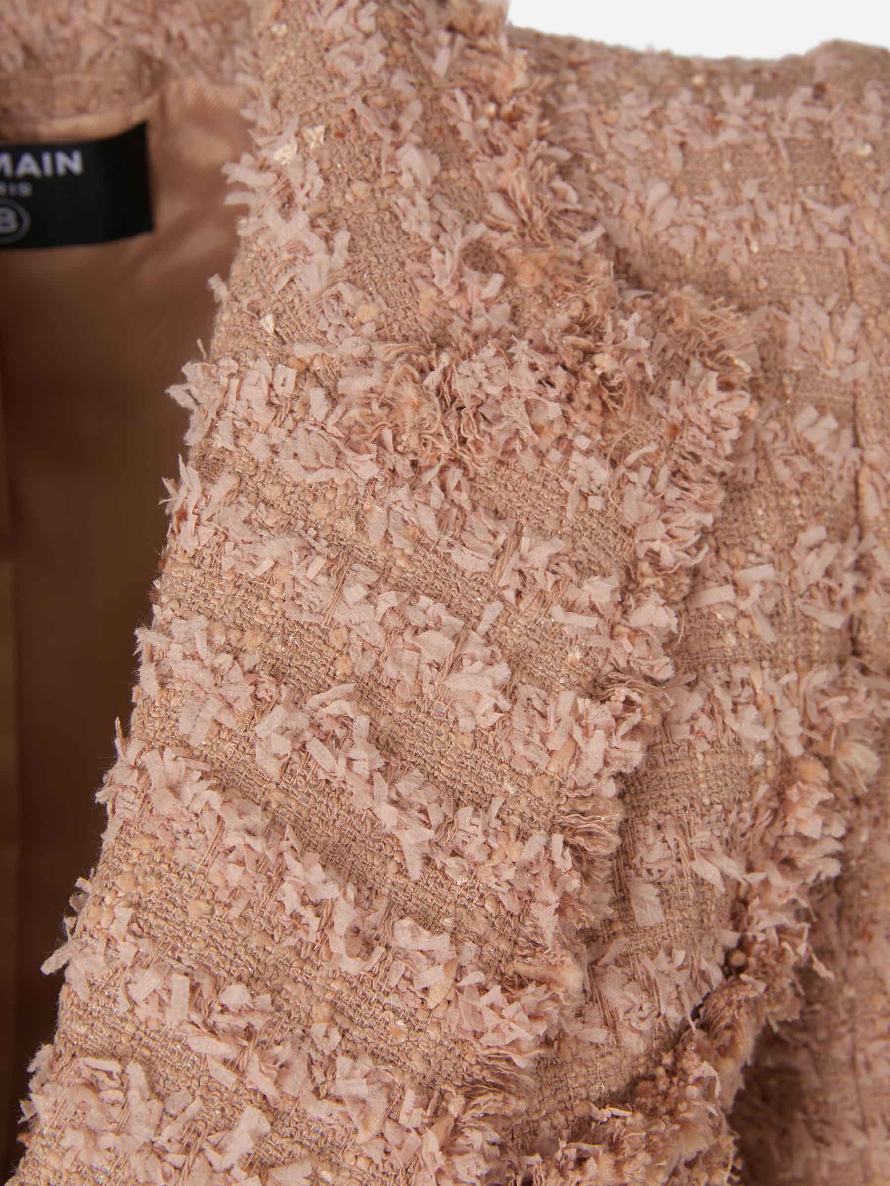 Balmain Blazer Tweed Doble Botonadura color Blanco sku 741-001951 02 - Foto 3