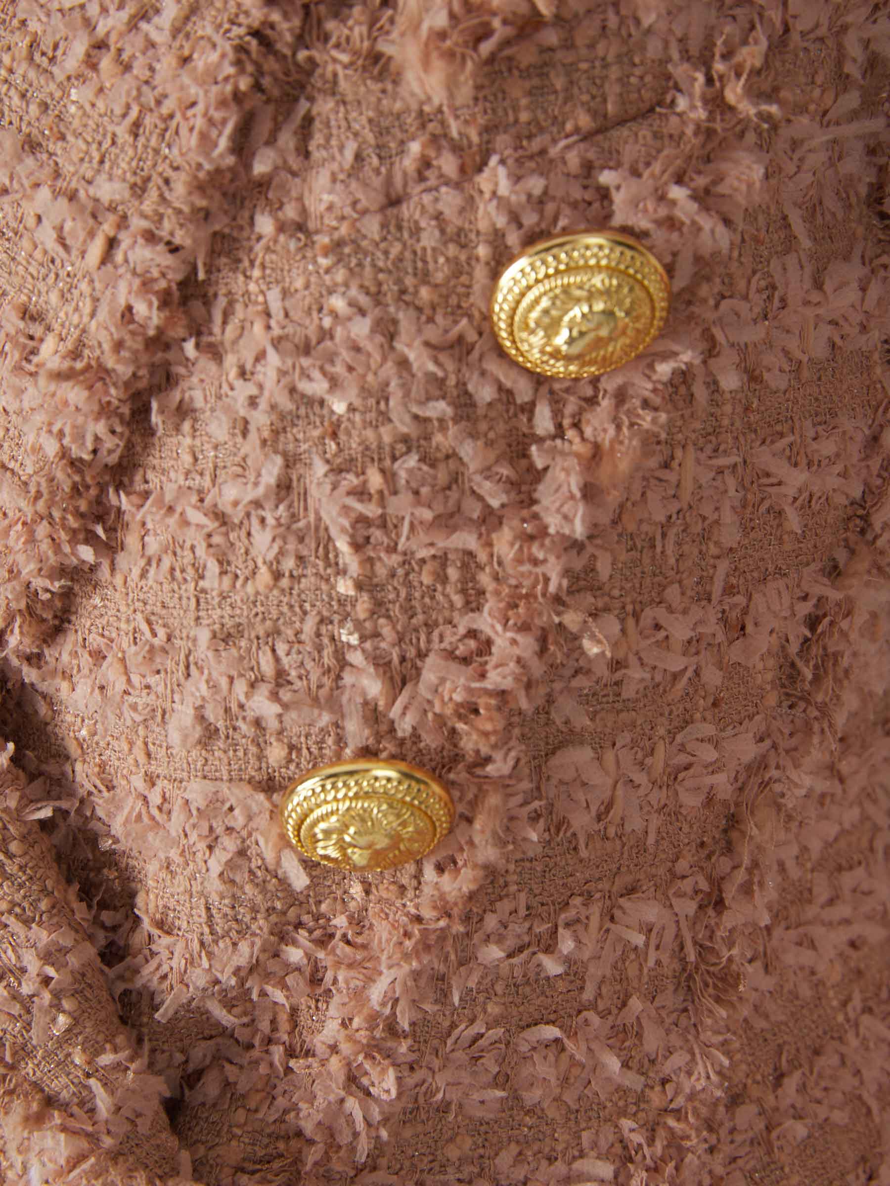 Balmain Blazer Tweed Doble Botonadura color Blanco sku 741-001951 02 - Foto 4