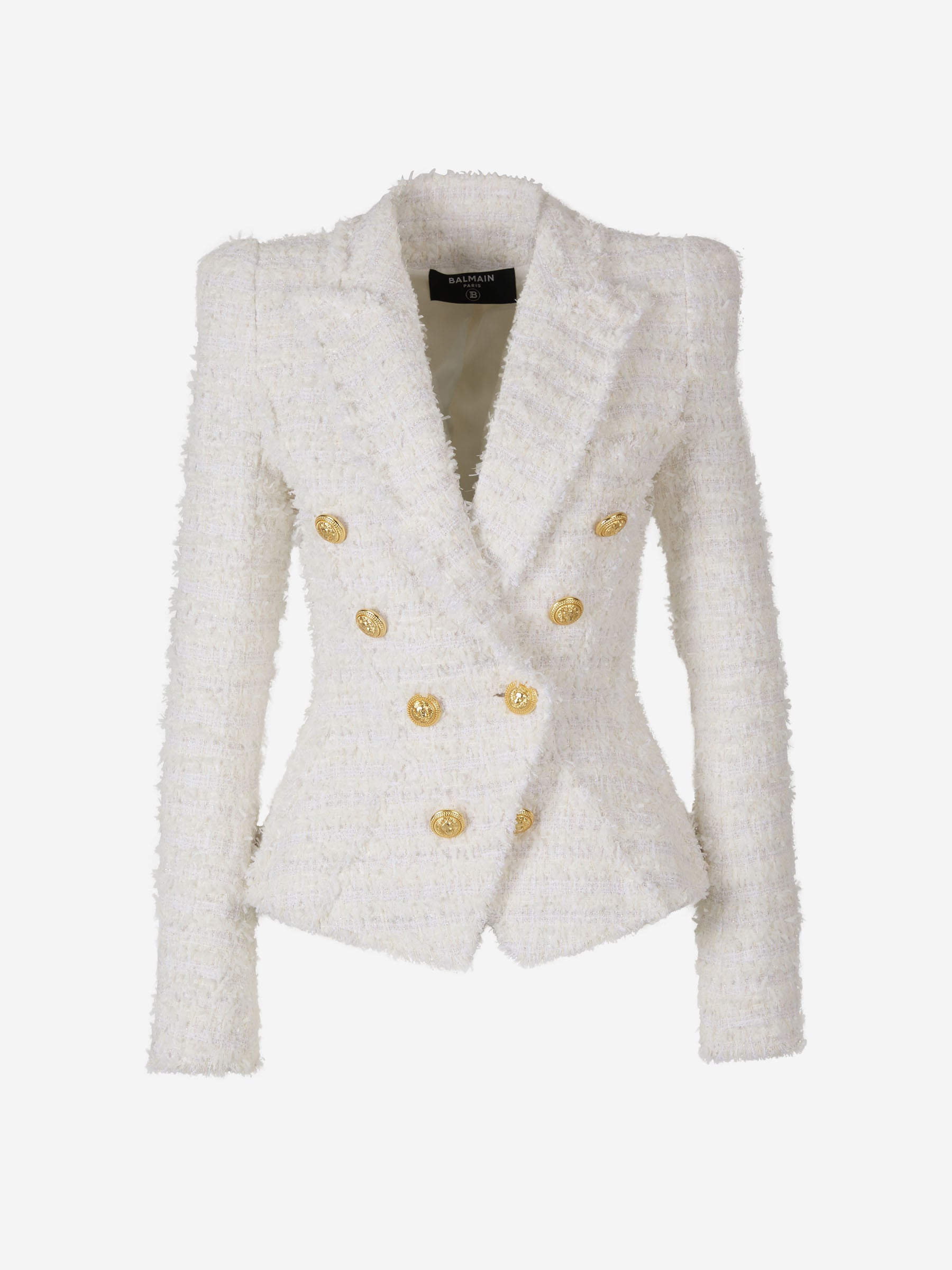 Balmain Blazer Tweed Doble Botonadura color Blanco sku 741-001951 02 - Foto 6