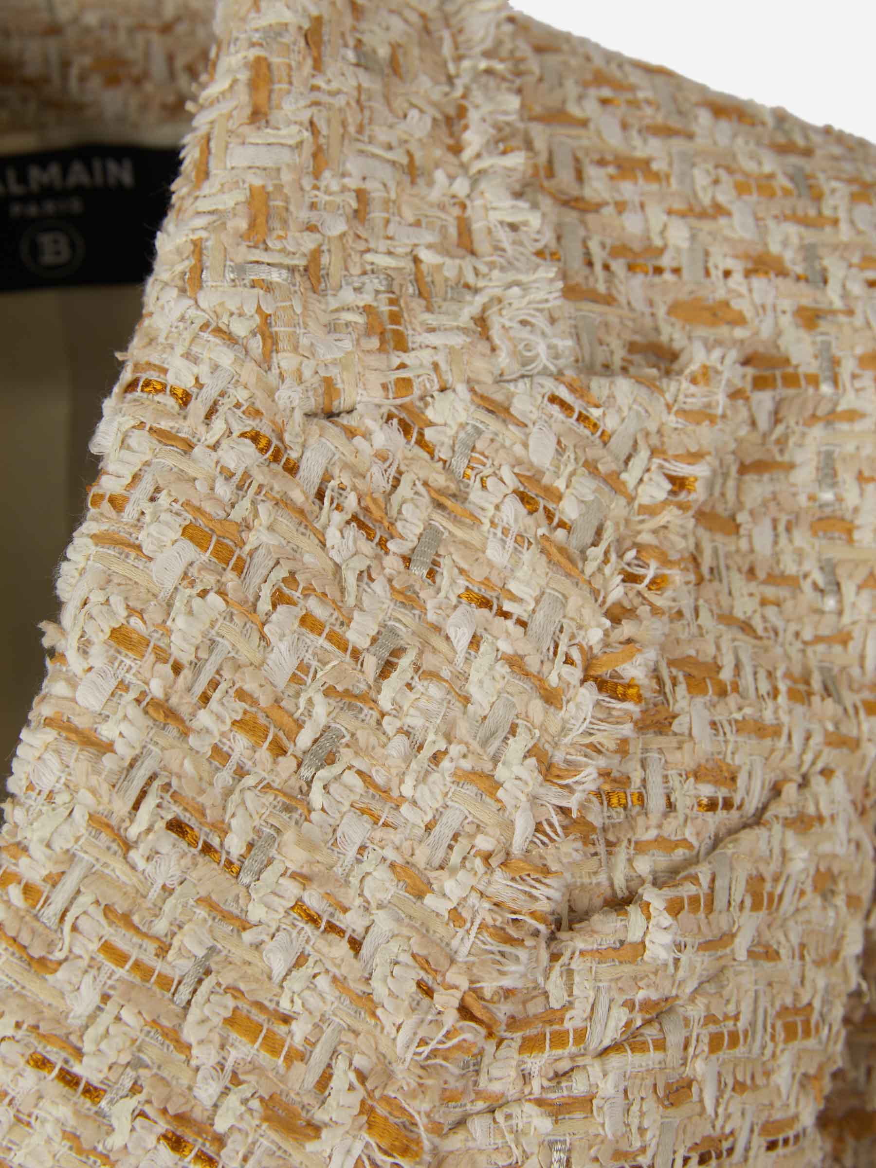 Balmain Blazer Abotonada Tweed color Beis sku 741-001966 01 - Foto 3