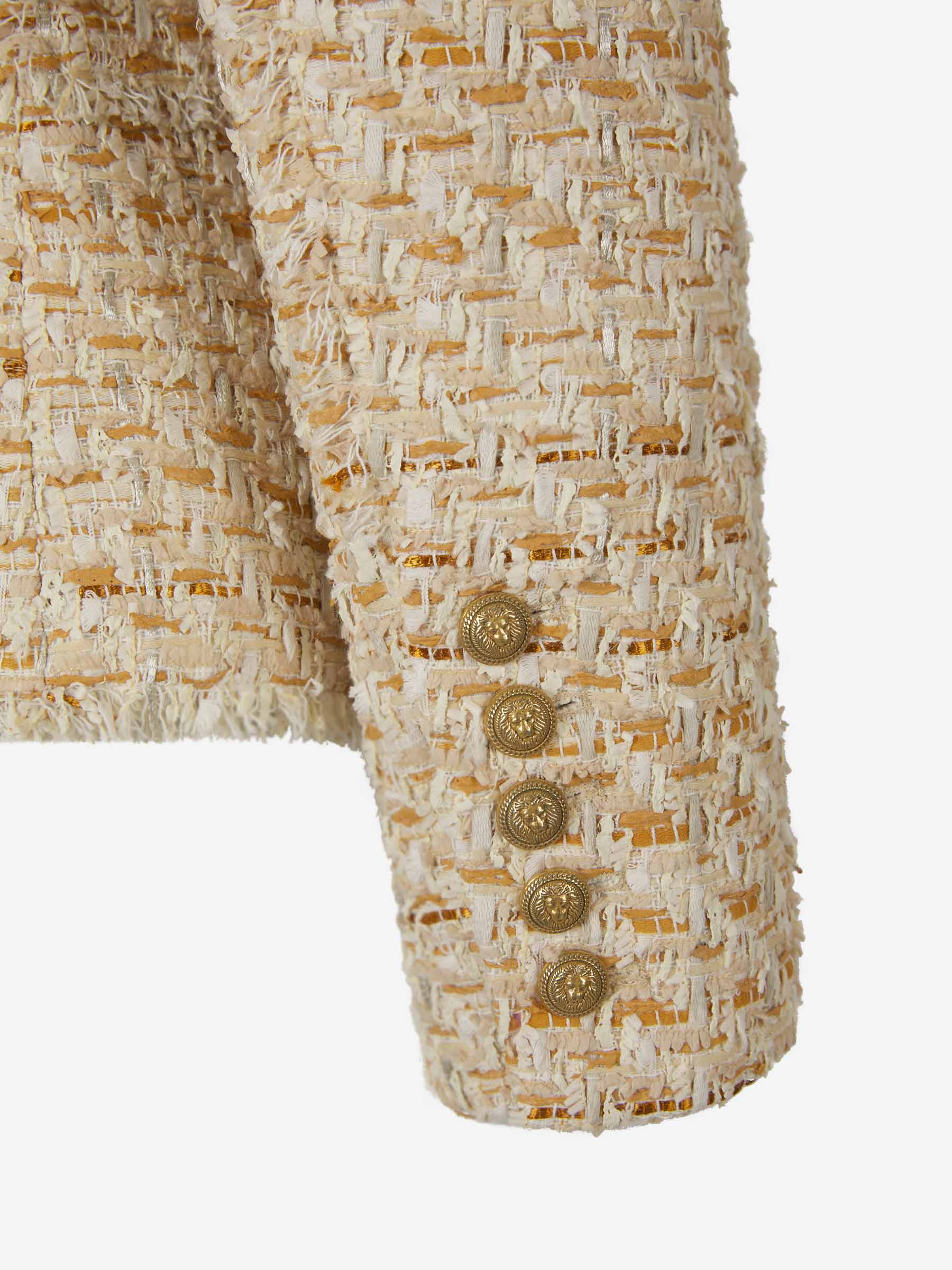 Balmain Blazer Abotonada Tweed color Beis sku 741-001966 01 - Foto 5