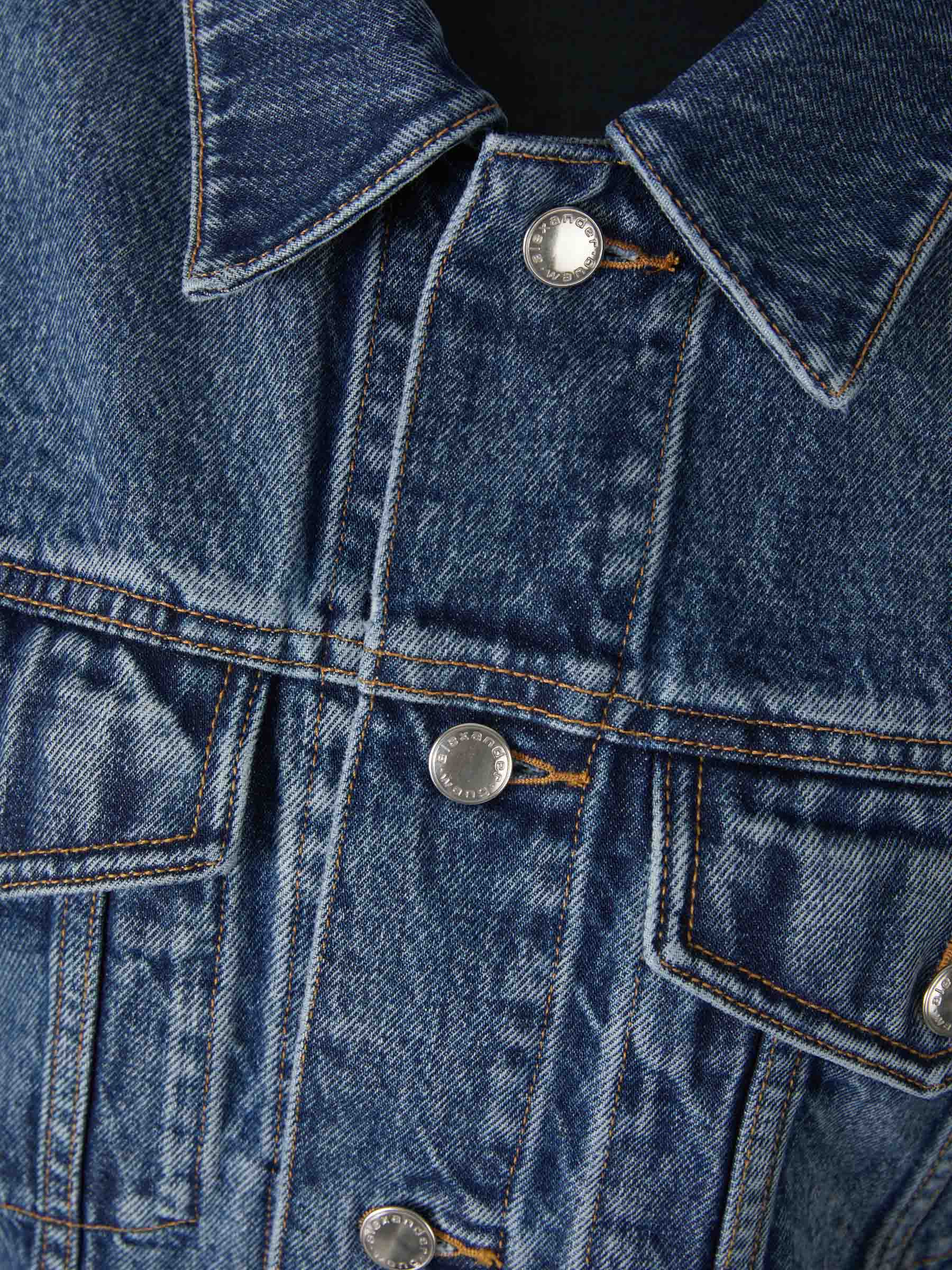 Alexander Wang Cazadora Denim Logo color Azul Cobalto sku 741-002007 01 - Foto 1