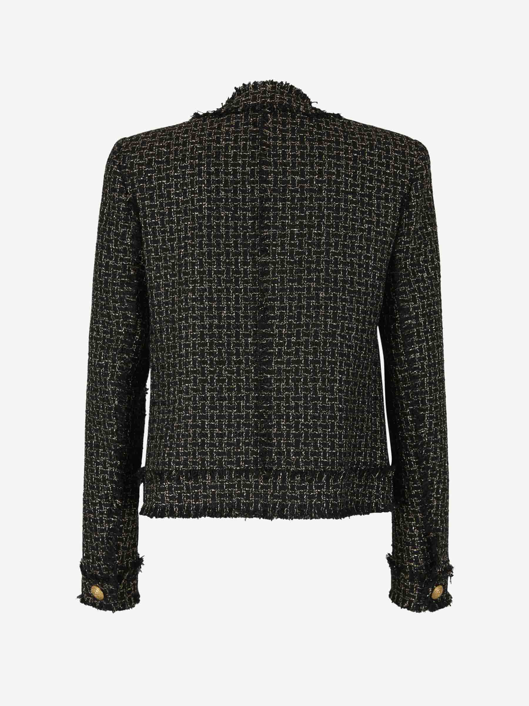 Balmain Blazer Tweed Lúrex color Negro sku 741-002020 01 - Foto 2