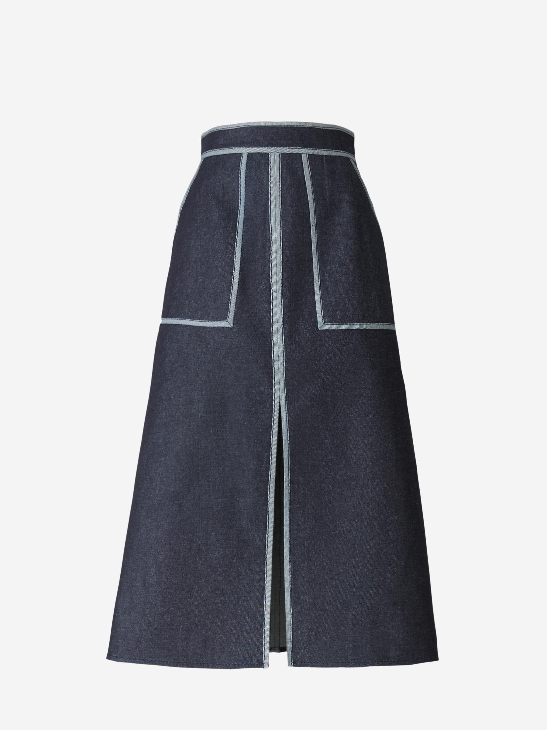 Martin Grant Falda Denim Evasé color Azul Marino sku 750-001187 01 - Foto 1