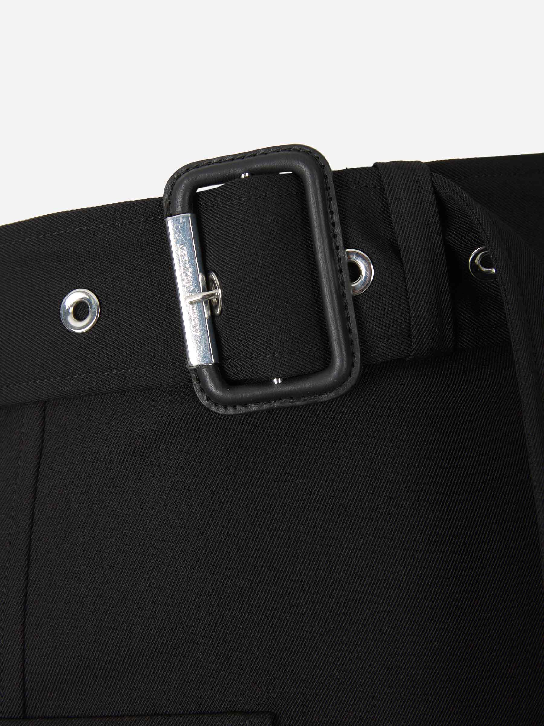 Alexander McQueen Falda Lana Cinturón color Negro sku 750-001277 01 - Foto 3