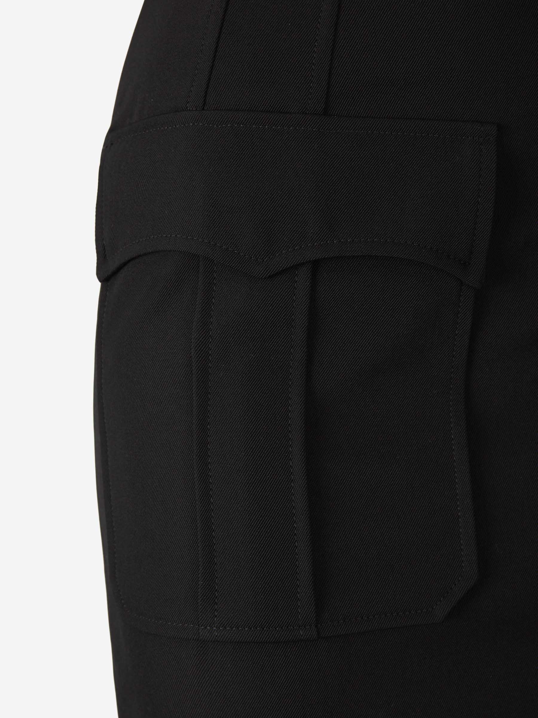 Alexander McQueen Falda Lana Cinturón color Negro sku 750-001277 01 - Foto 4