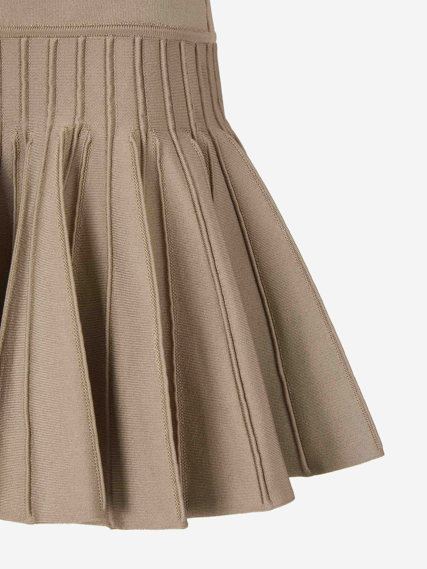 Balmain Falda Punto Plisada color Topo sku 750-001318 01 - Foto 3