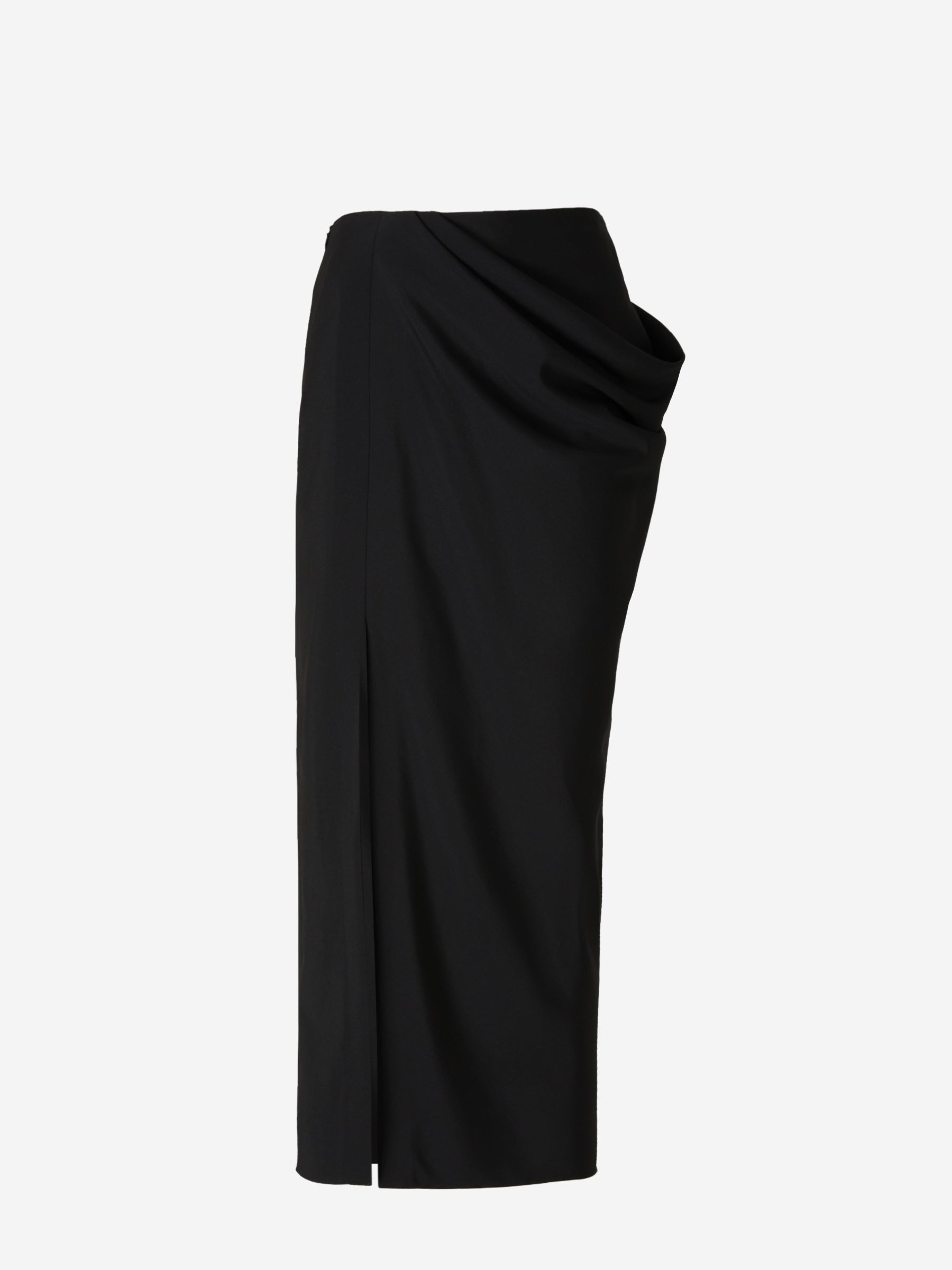 Alexander McQueen Falda Lana Fruncida color Negro sku 750-001348 01 - Foto 1