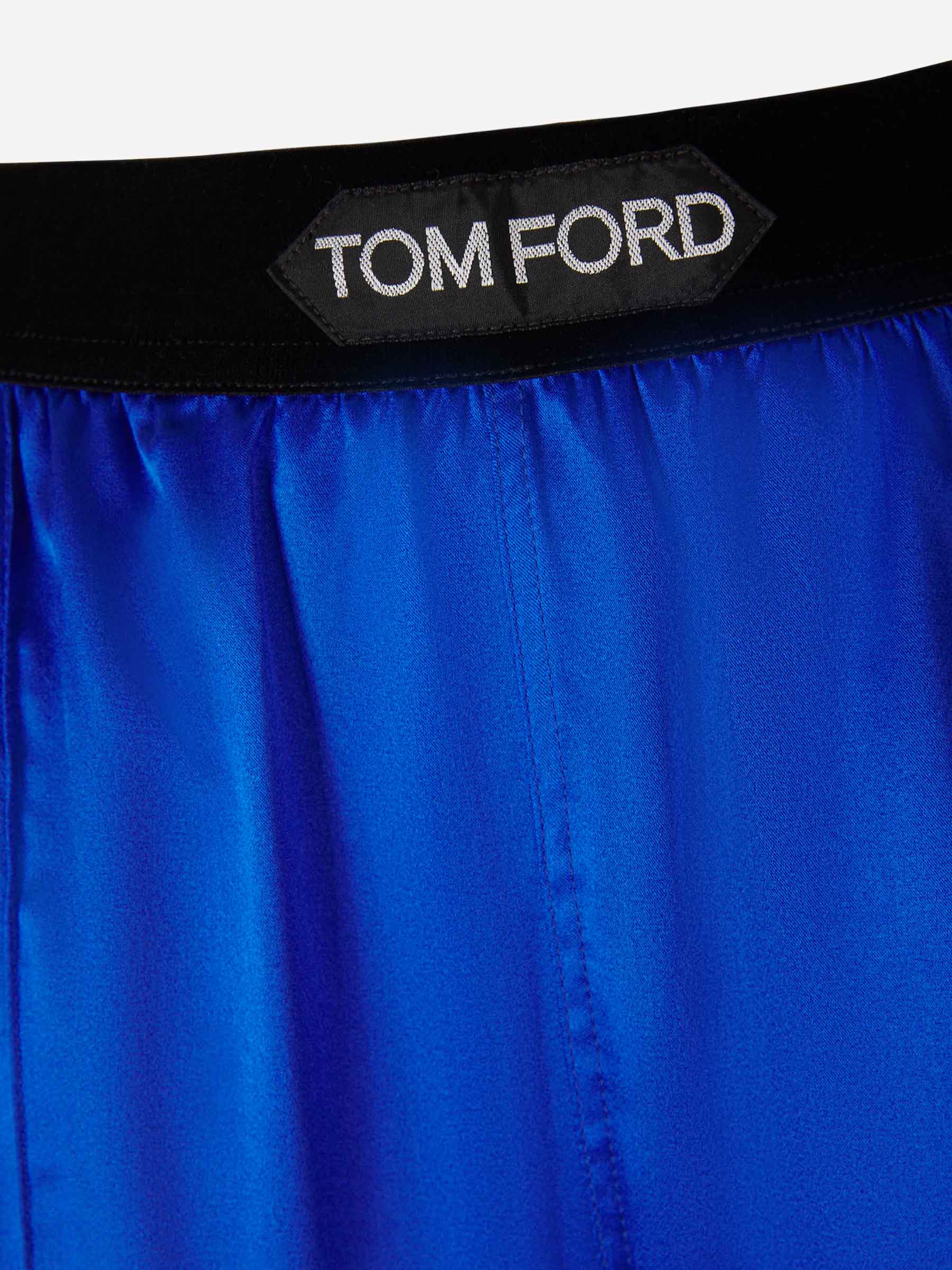 Outlet online Tom Ford Mujer Pantalones Satén Seda color Azul Cobalto sku 761-003303 01 - Foto 3