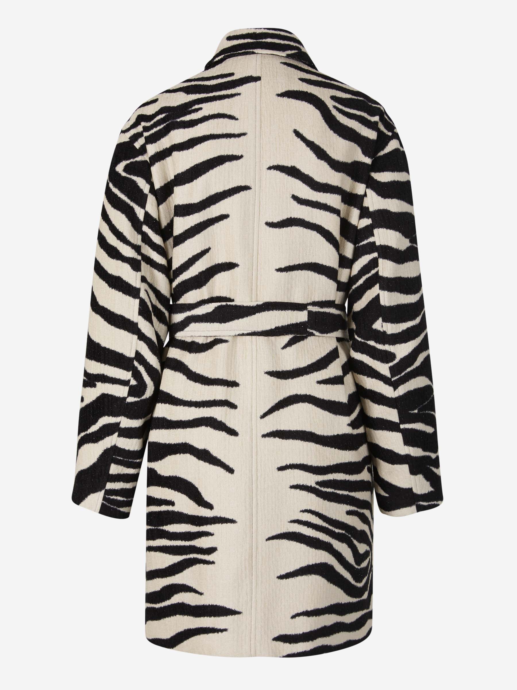 Dries Van Noten Abrigo Motivo Animal Cinturón color Crema sku 771-001334 01 - Foto 2