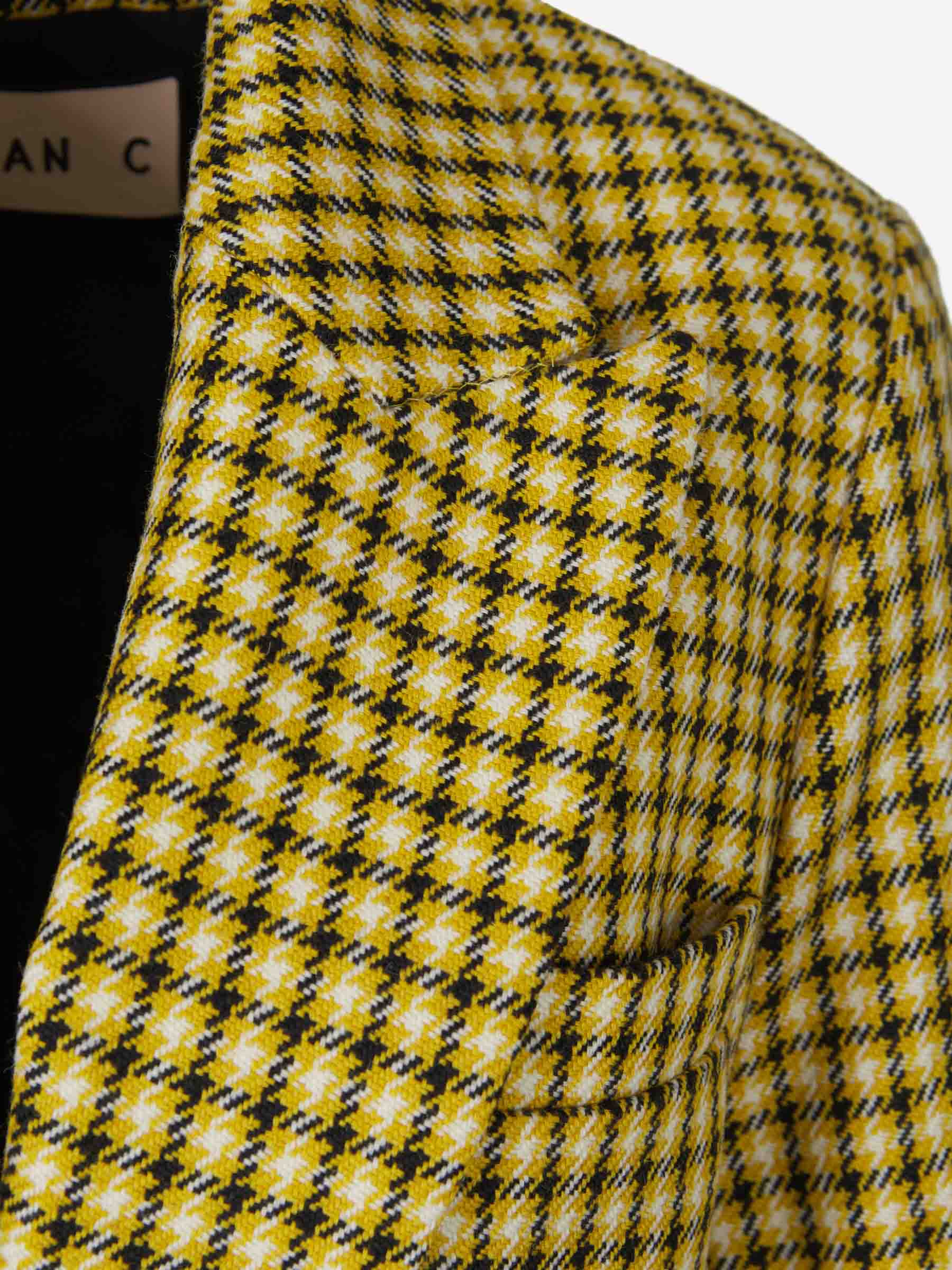 Plan C Abrigo Cuadros Tartán color Amarillo sku 771-001382 01 - Foto 3