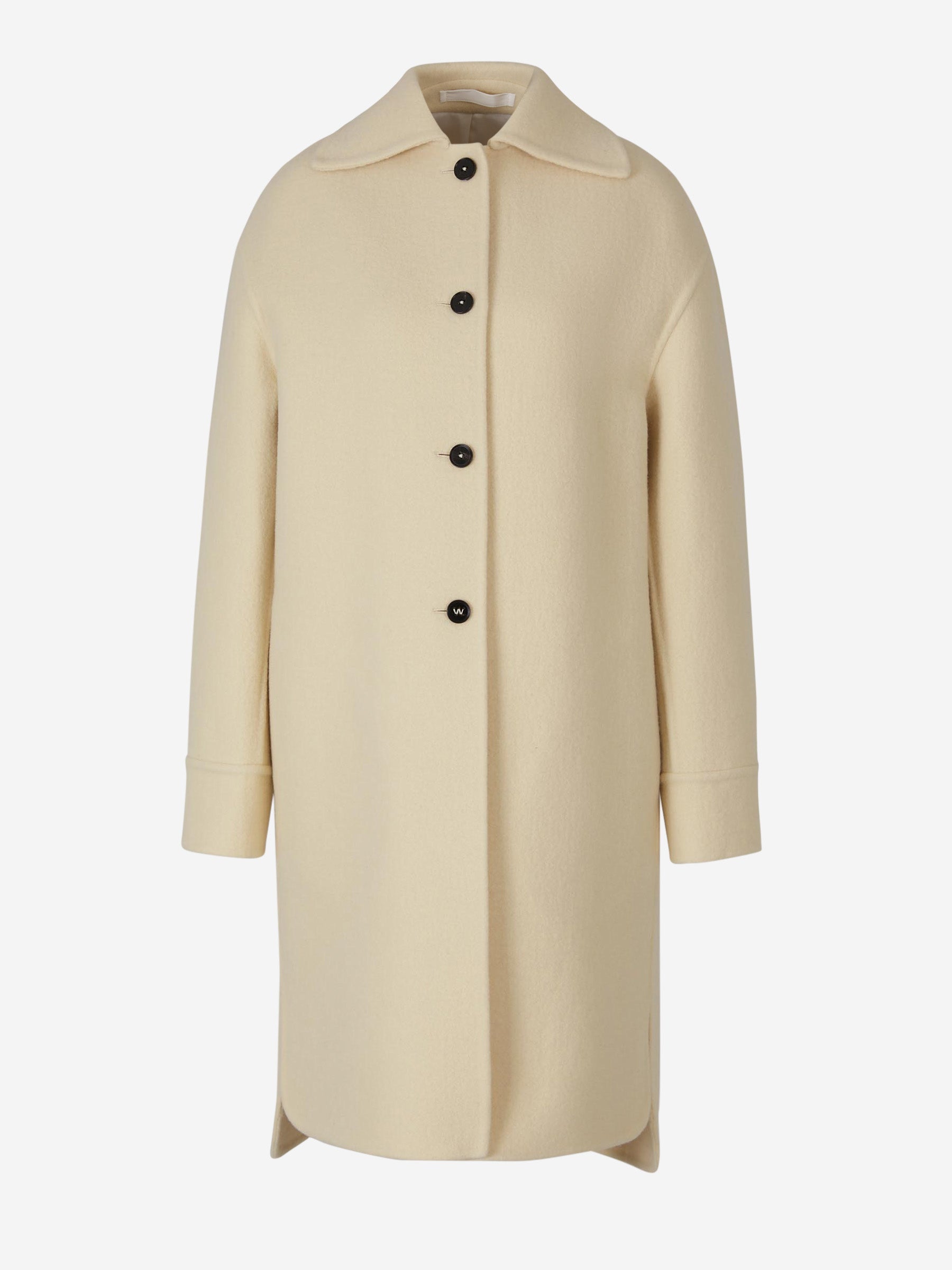 Jil Sander Abrigo Lana Asimétrico color Crema sku 771-001422 01 - Foto 1