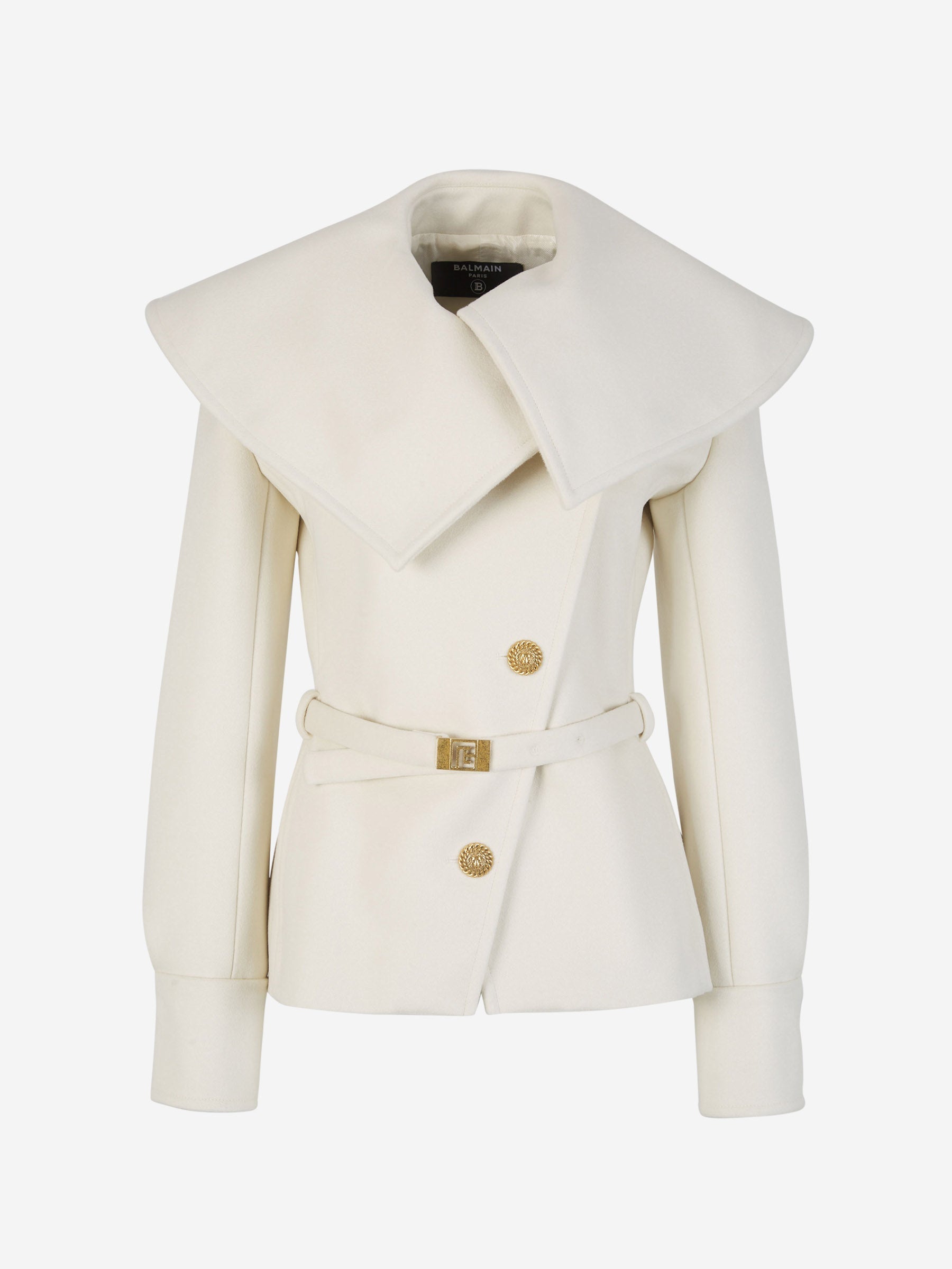 Balmain Abrigo Lana Cuello Oversize color Beis sku 771-001478 01 - Foto 1