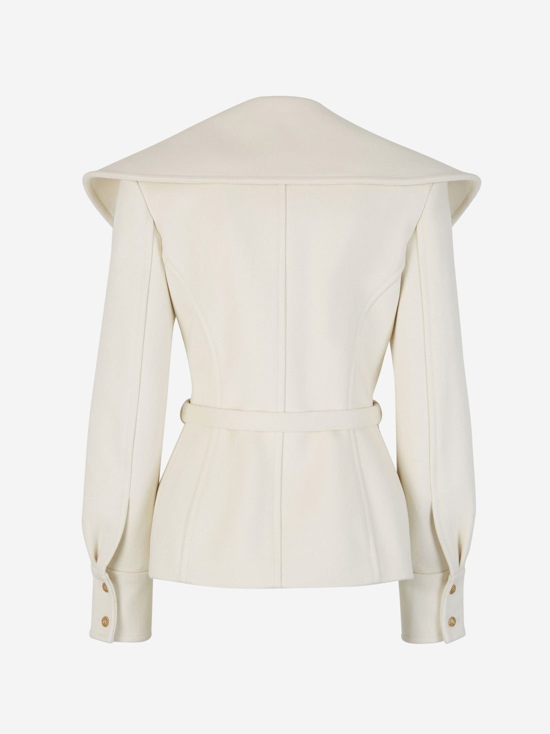 Balmain Abrigo Lana Cuello Oversize color Beis sku 771-001478 01 - Foto 2