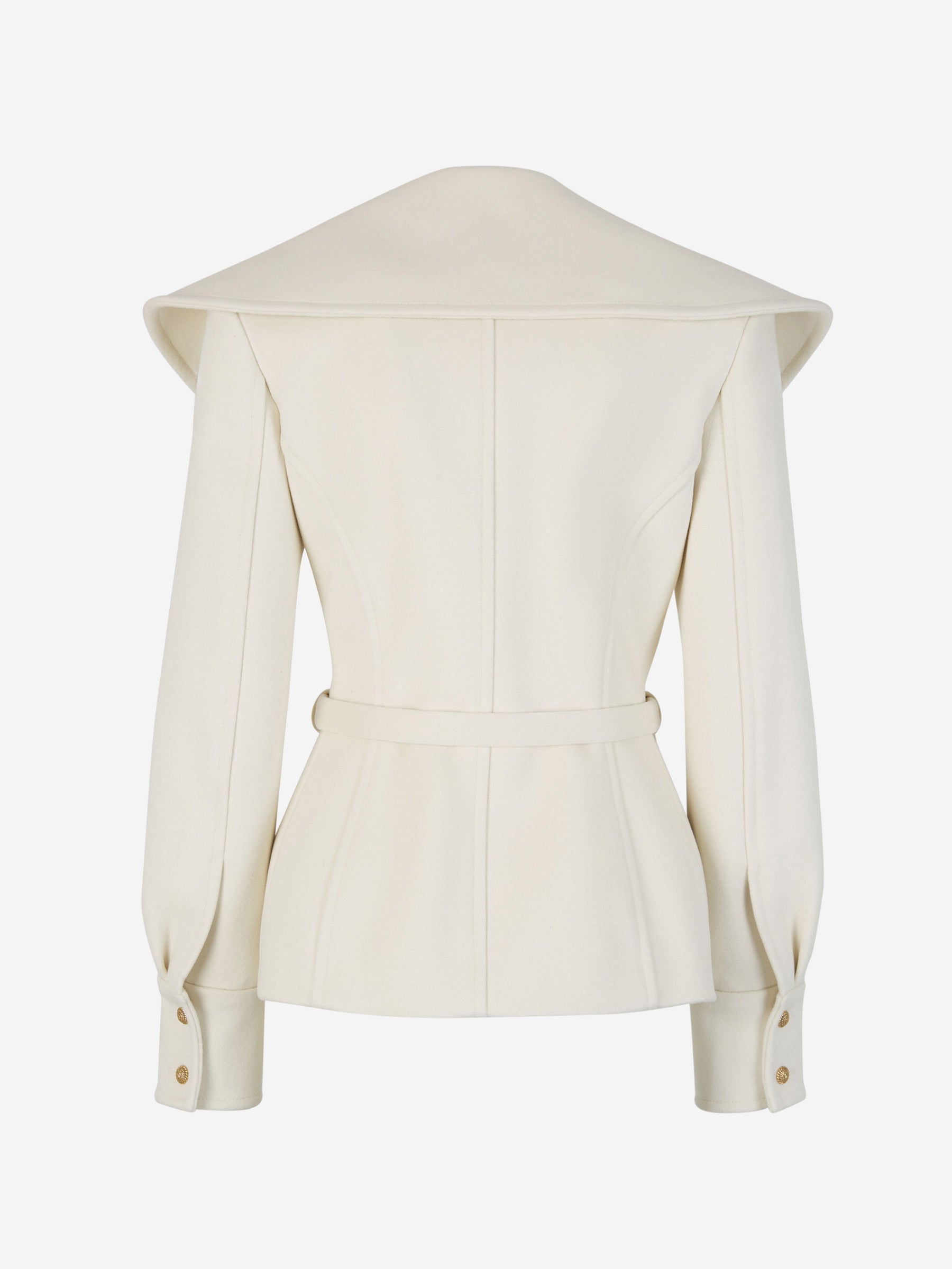 Balmain Abrigo Lana Cuello Oversize color Beis sku 771-001478 01 - Foto 2