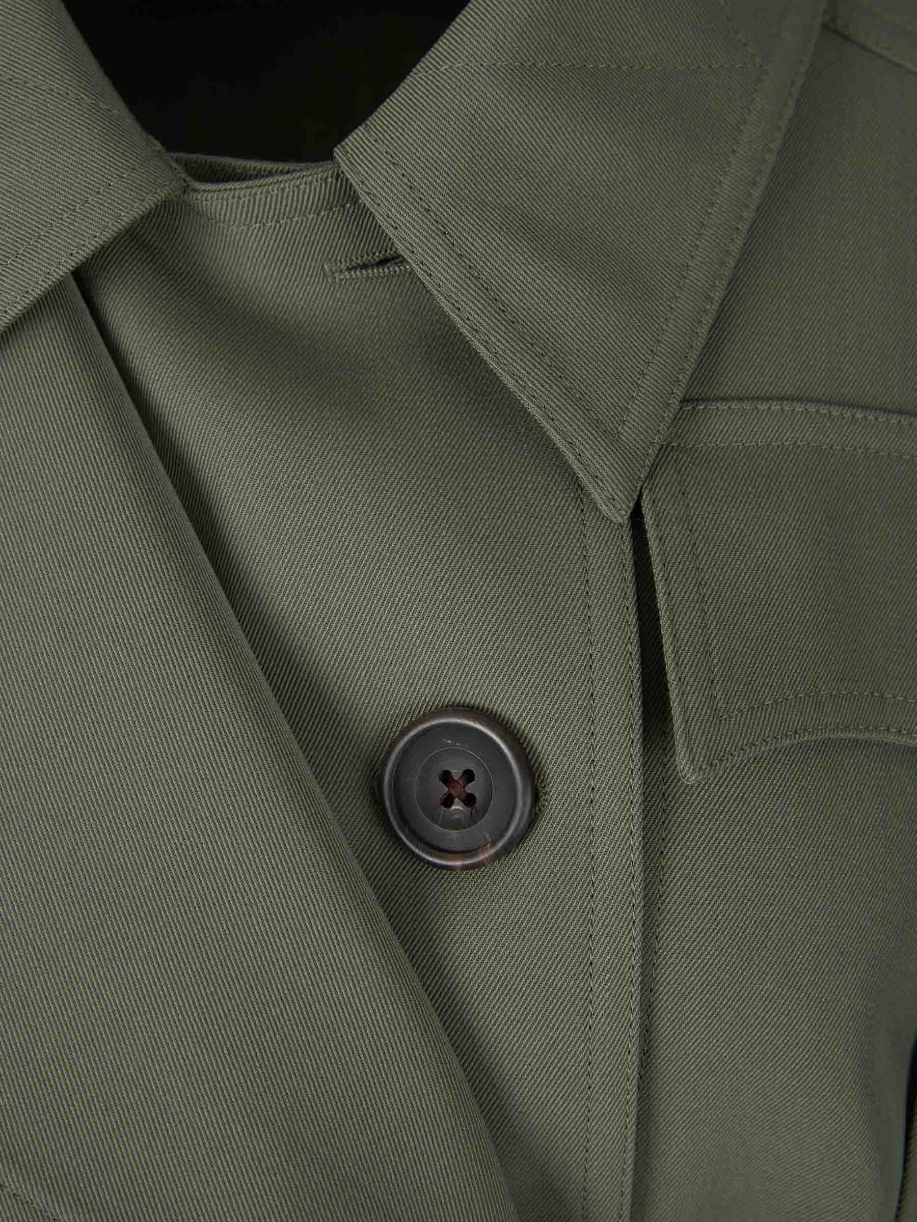 Alexander McQueen Gabardina Cinturón Lana color Verde Militar sku 773-000178 01 - Foto 3