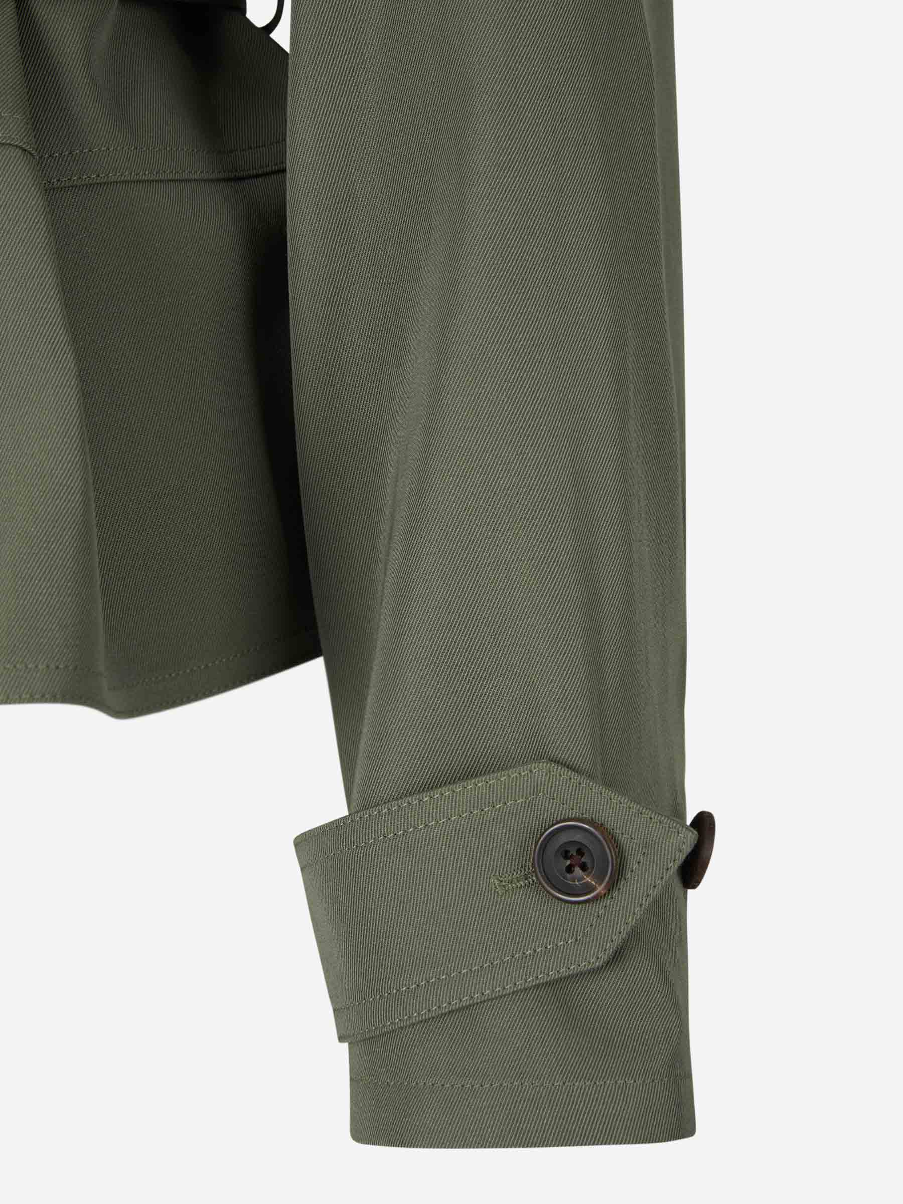 Alexander McQueen Gabardina Cinturón Lana color Verde Militar sku 773-000178 01 - Foto 4