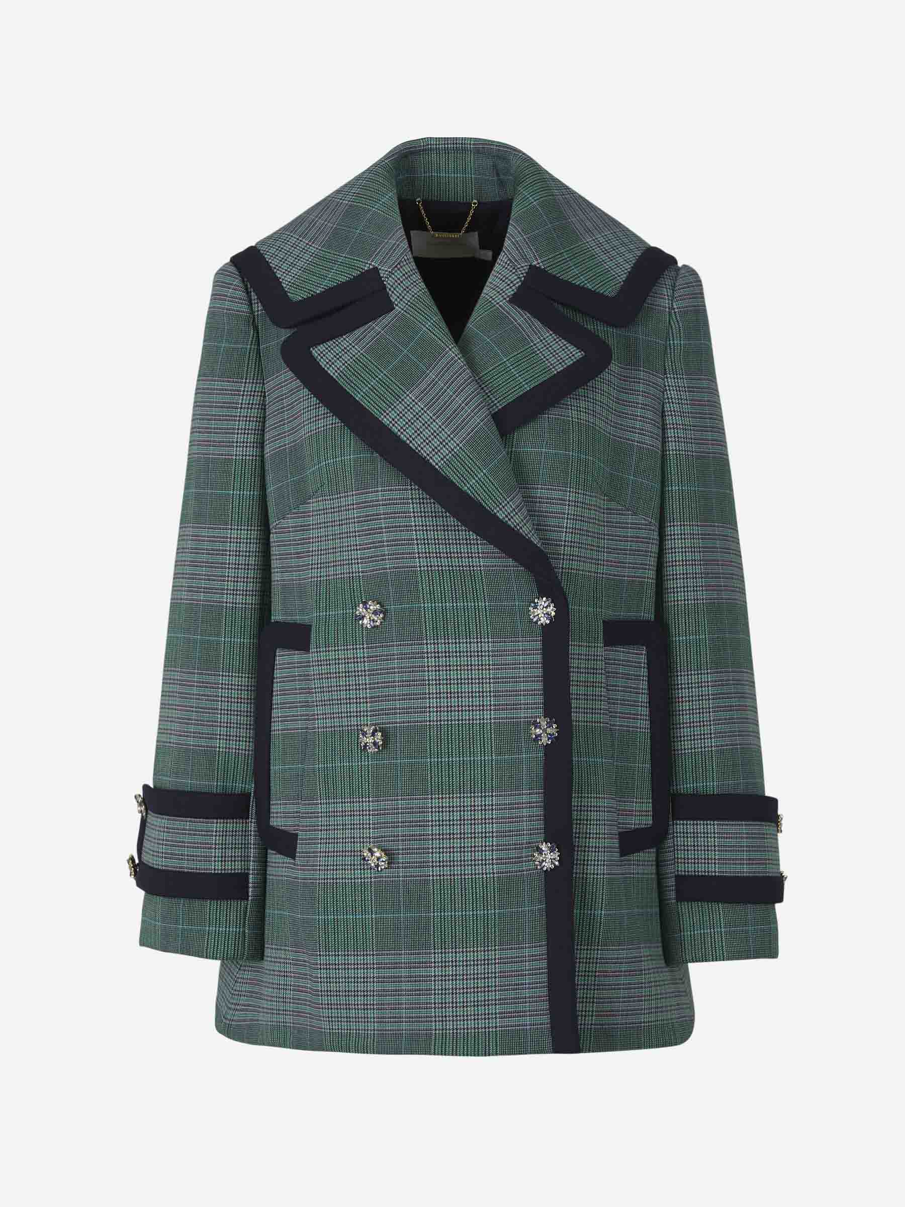Zimmermann Abrigo Motivo Cuadros color Verde Azulado sku 774-000374 01 - Foto 1