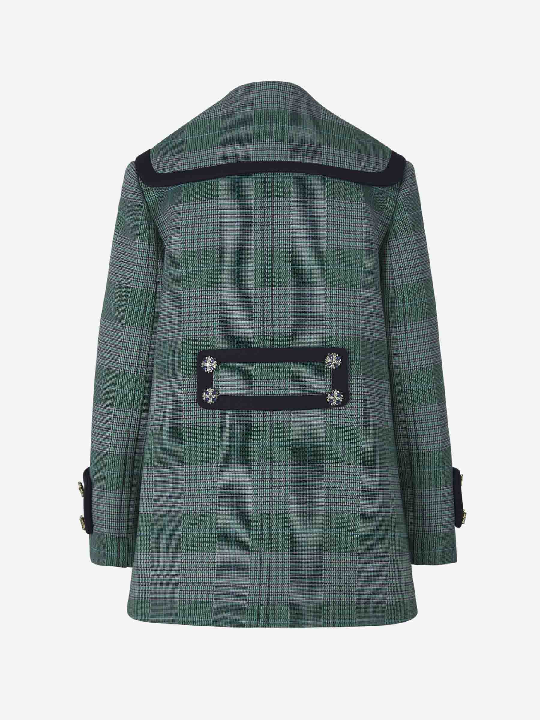 Zimmermann Abrigo Motivo Cuadros color Verde Azulado sku 774-000374 01 - Foto 2