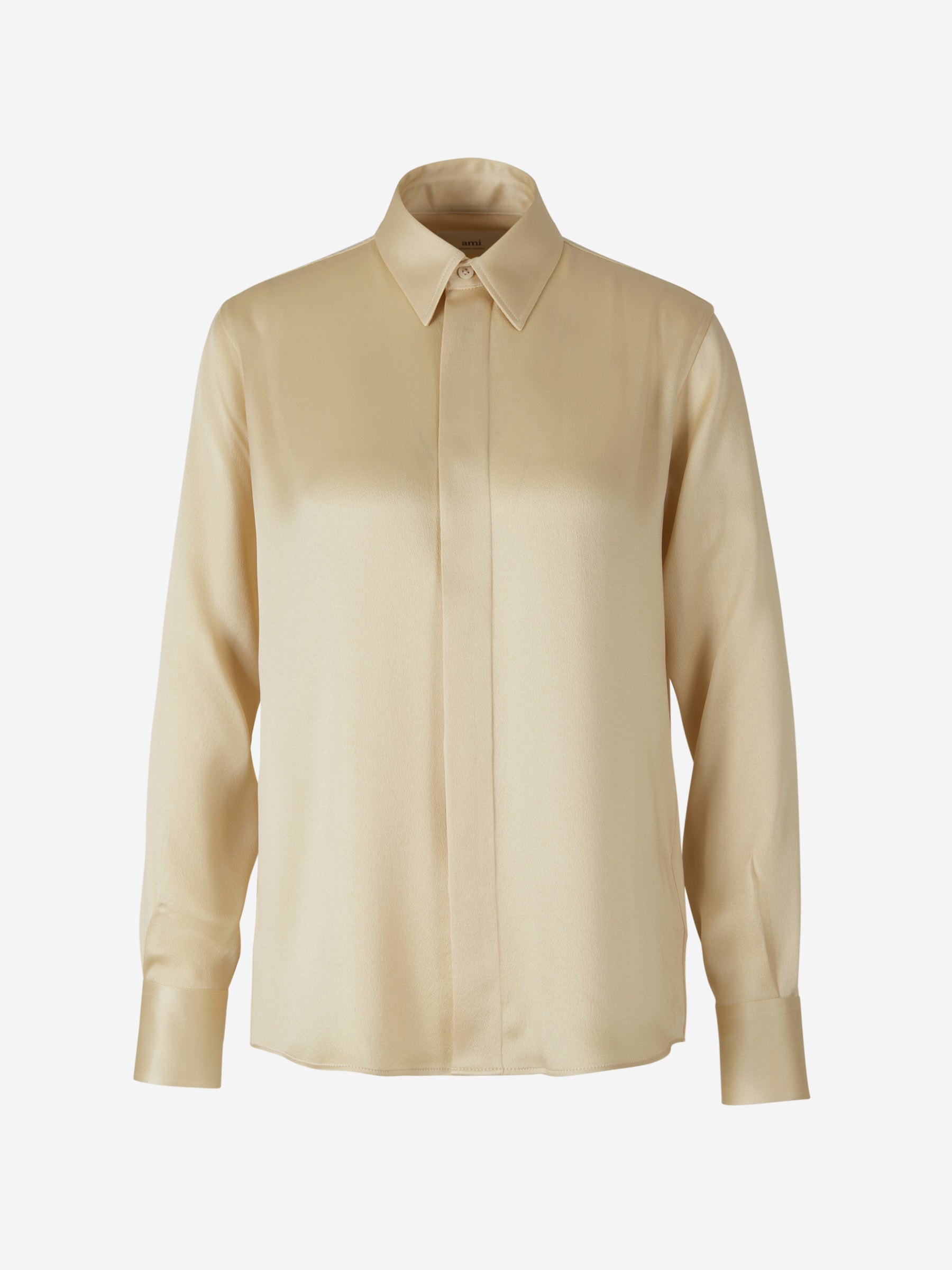 Ami Paris Camiseta Fluida Seda color Beis sku 782-001414 01 - Foto 1