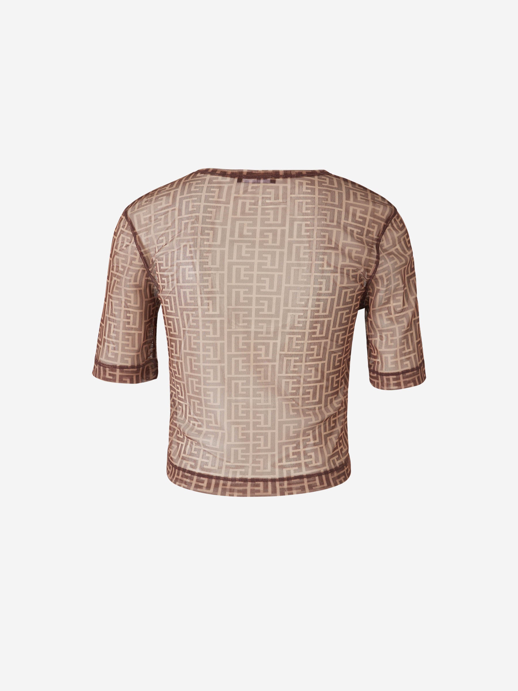 Balmain Camiseta Monograma Semitransparente color Marrón sku 782-001487 01 - Foto 2