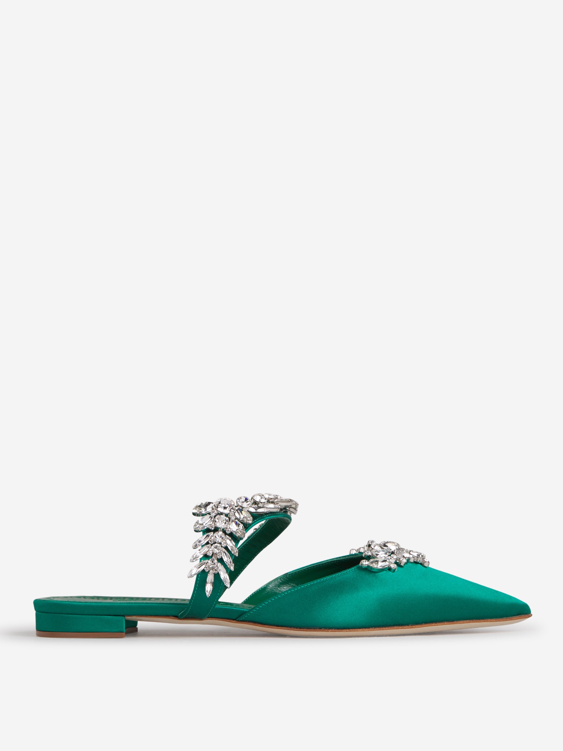 Outlet online Manolo Blahnik Mujer Mules Lurumflat Seda color Verde Azulado sku 800-004660 01 - Foto 1