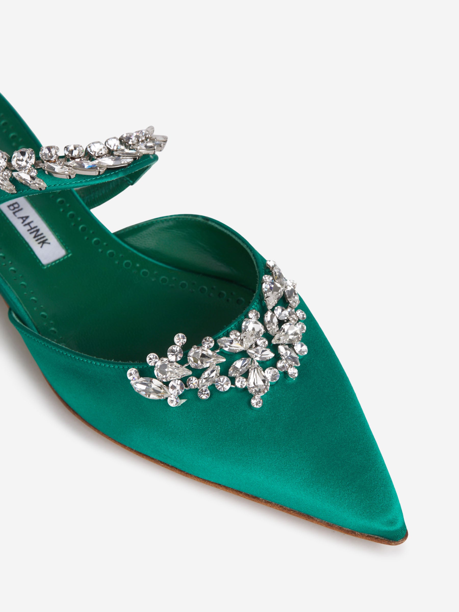 Outlet online Manolo Blahnik Mujer Mules Lurumflat Seda color Verde Azulado sku 800-004660 01 - Foto 4