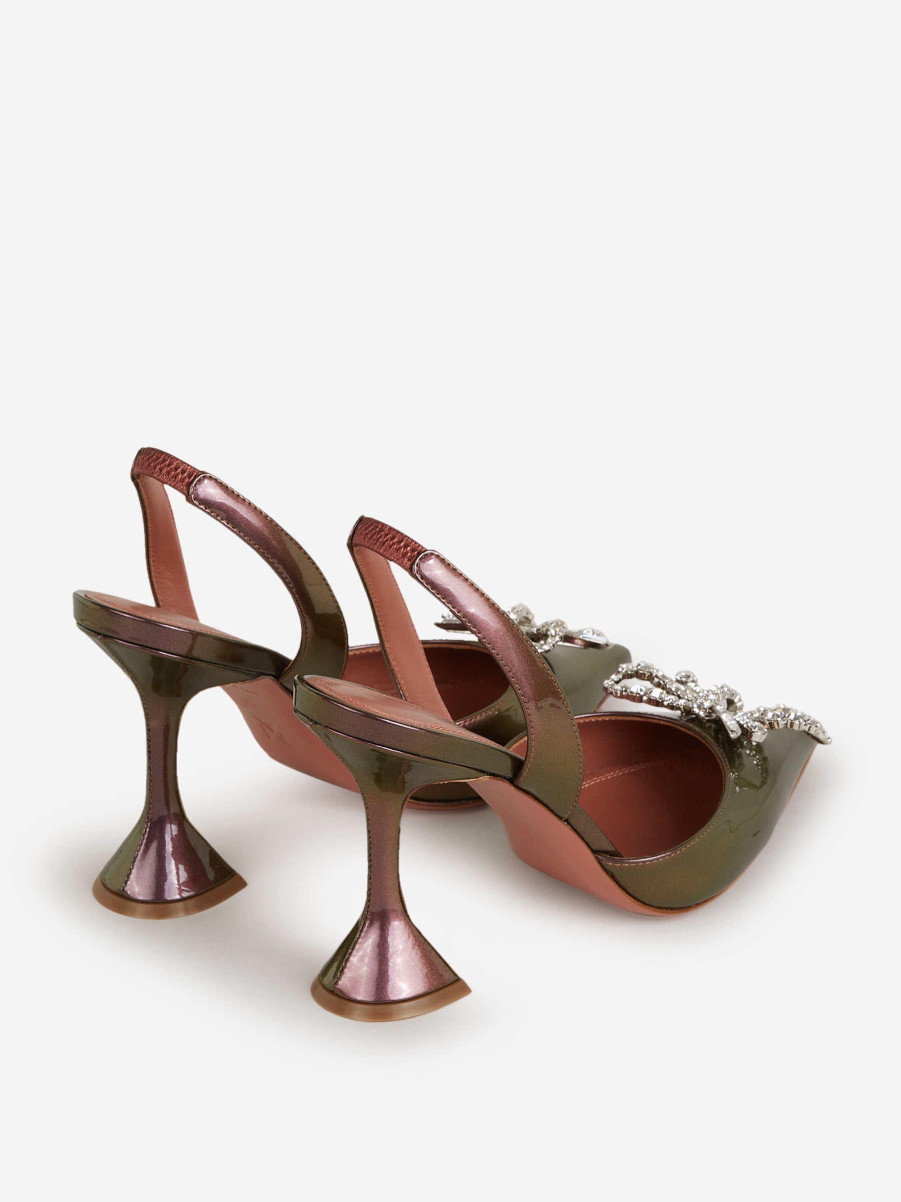 Outlet online Amina Muaddi Mujer Zapatos Rosie Glass color Marrón sku 800-004851 01 - Foto 3