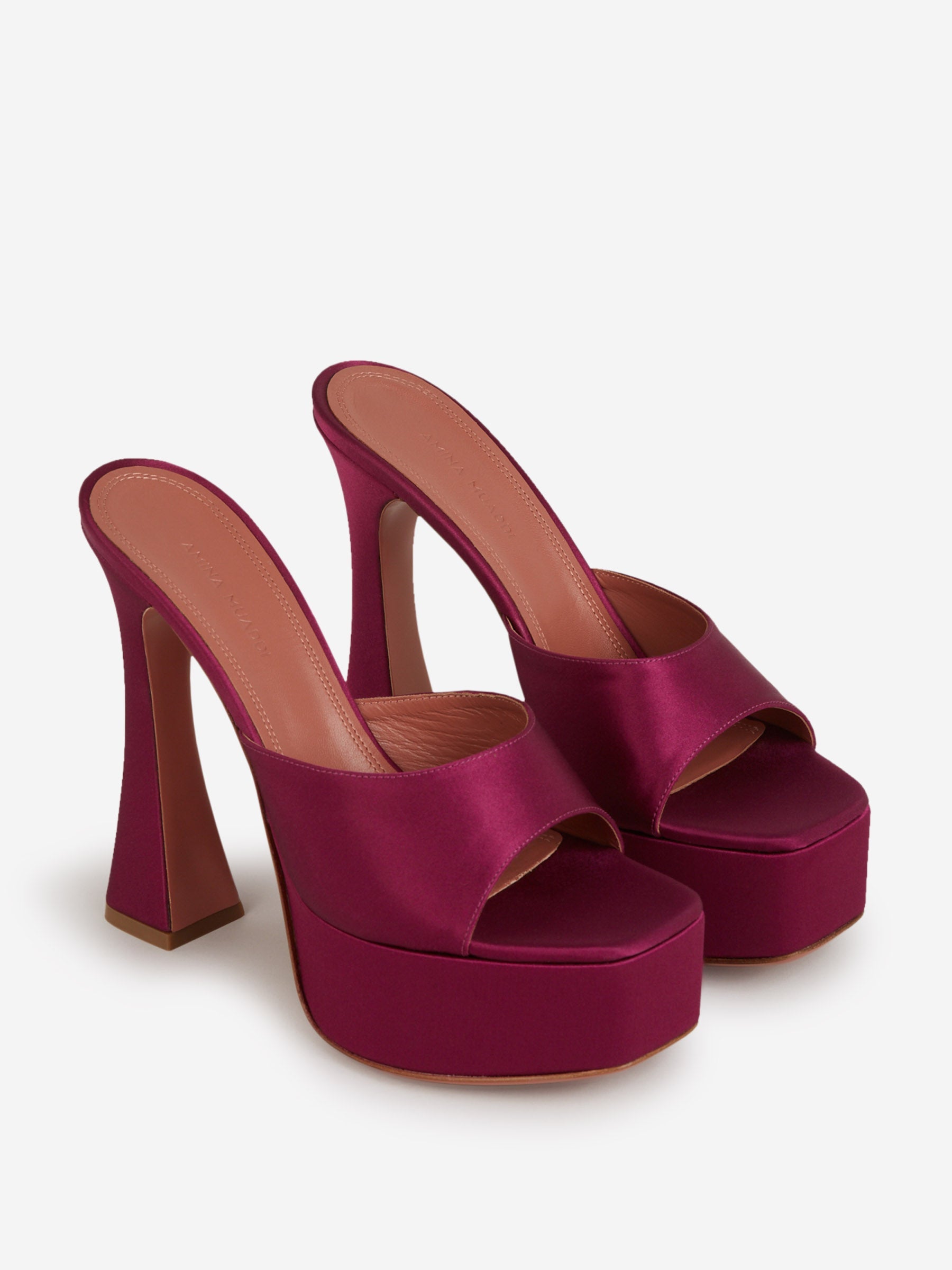 Outlet online Amina Muaddi Mujer Sandalias Dalida Satén color Fucsia sku 800-004856 01 - Foto 2