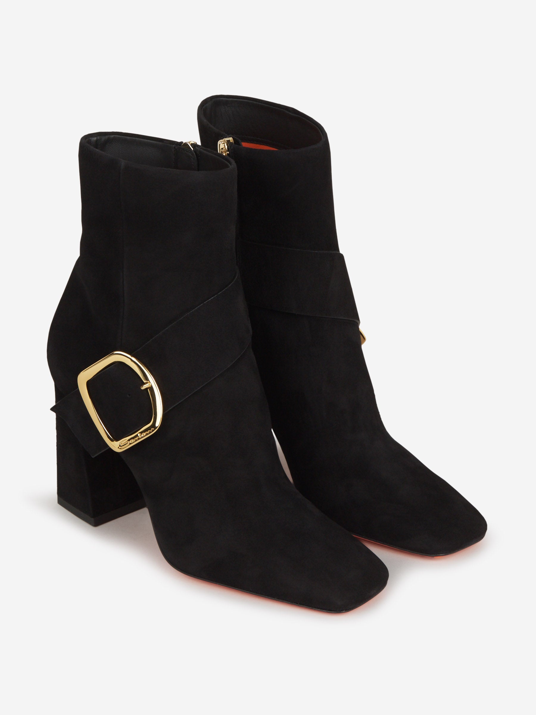 Santoni Botines Hebilla Ante color Negro sku 805-000622 01 - Foto 2