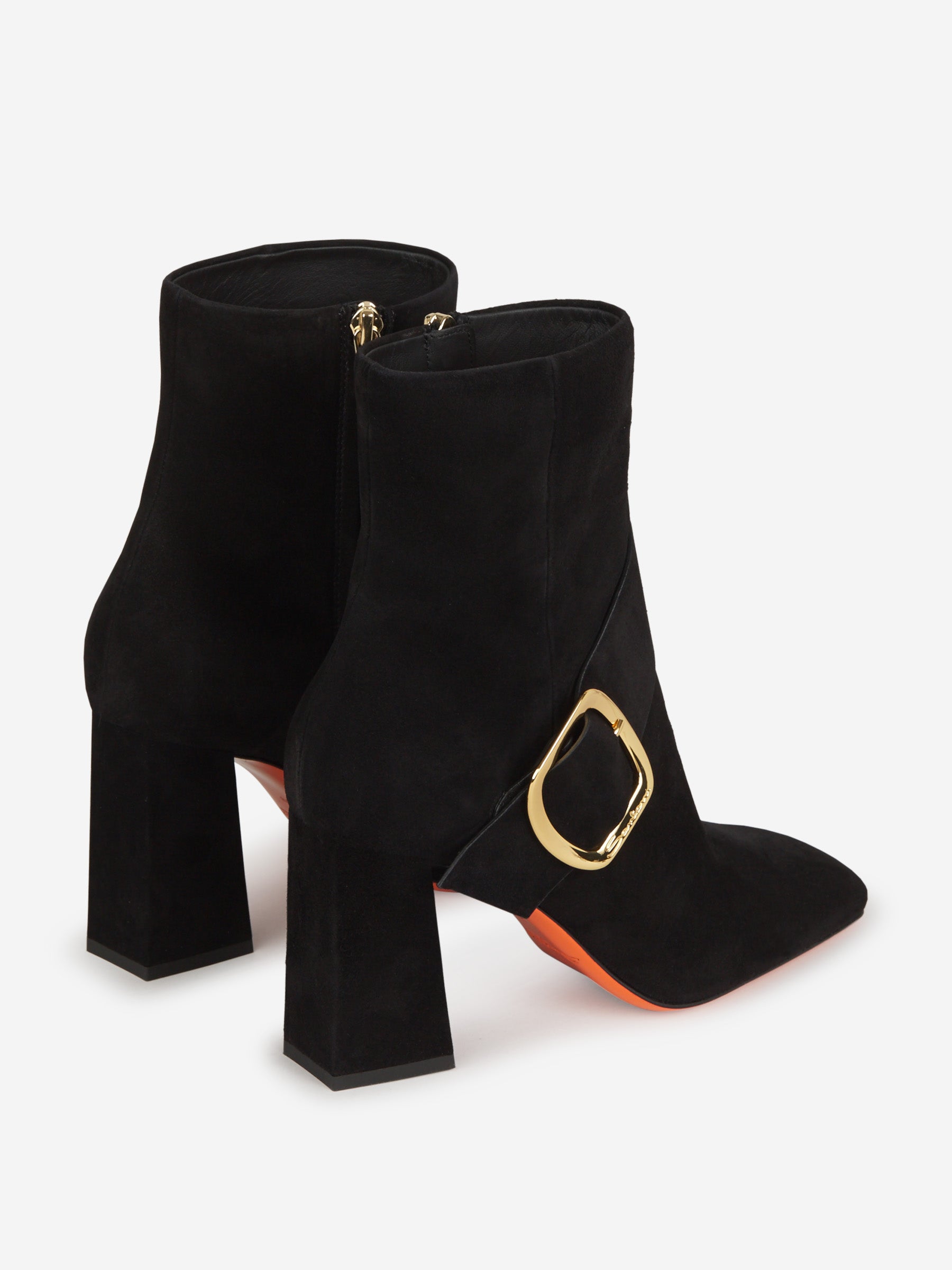 Santoni Botines Hebilla Ante color Negro sku 805-000622 01 - Foto 3