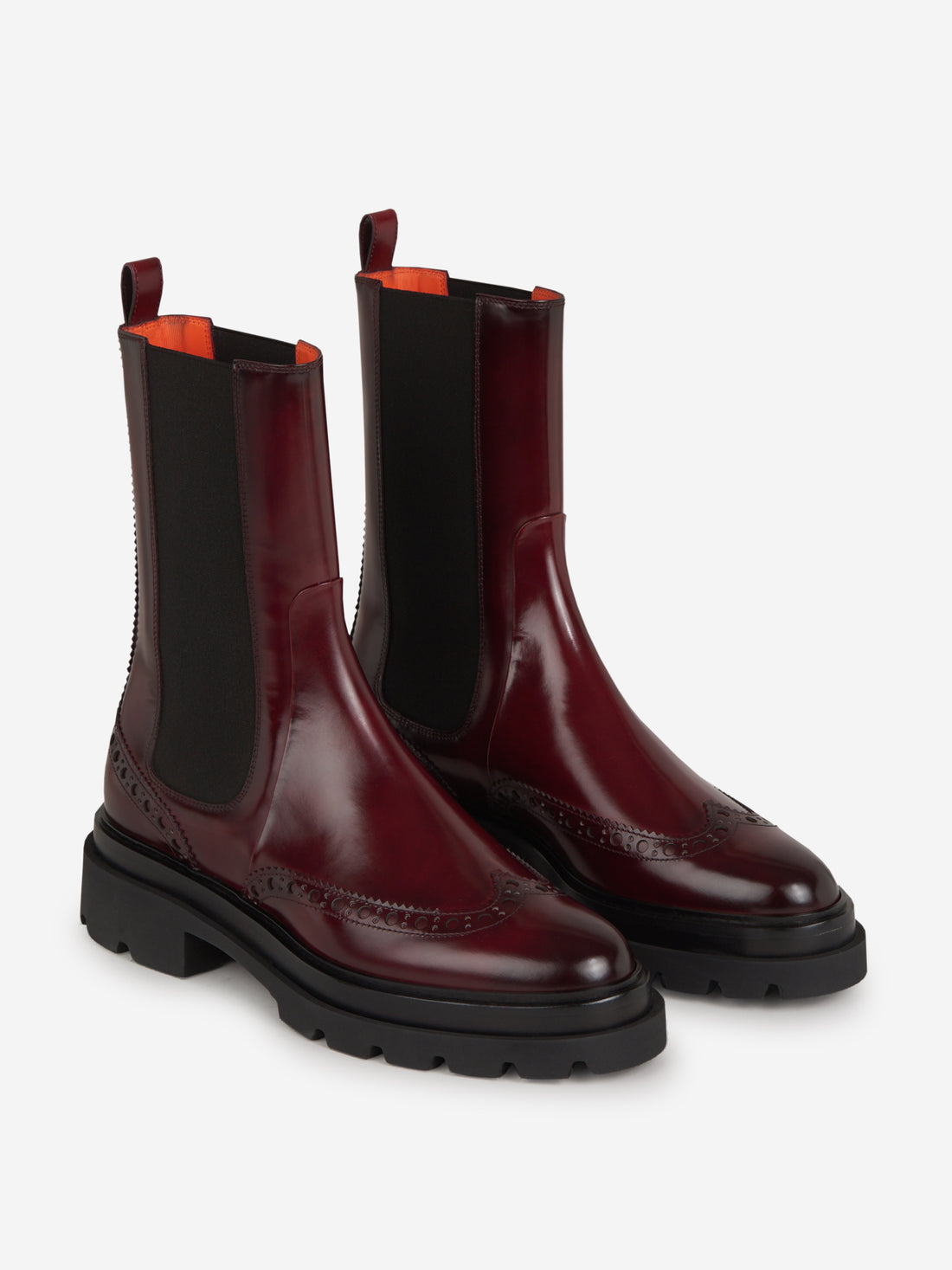 Santoni Botas Militar Brogue color Rojo Cereza sku 805-000637 01 - Foto 2