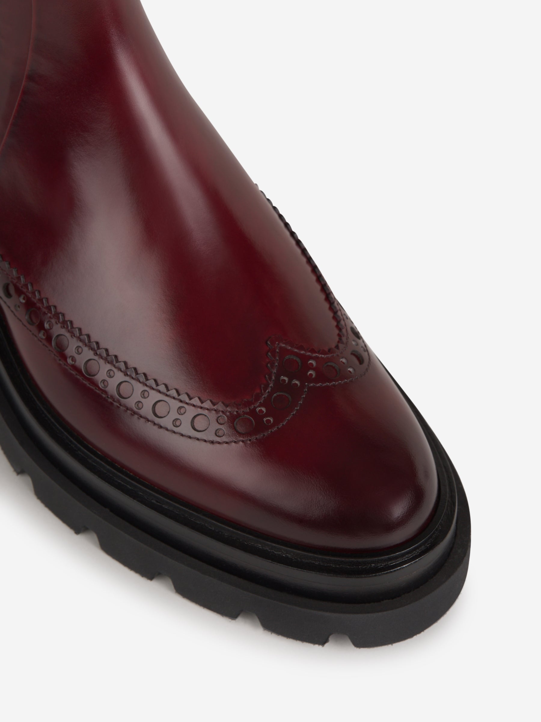 Santoni Botas Militar Brogue color Rojo Cereza sku 805-000637 01 - Foto 4