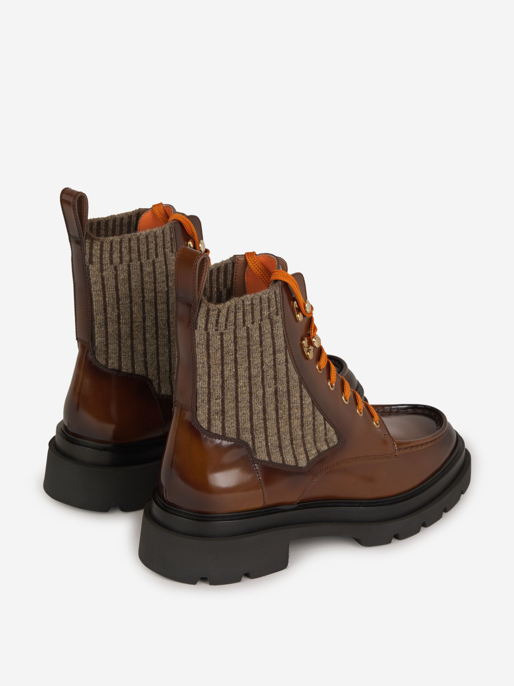 Santoni Botas Cordones Piel color Marrón sku 805-000638 01 - Foto 3