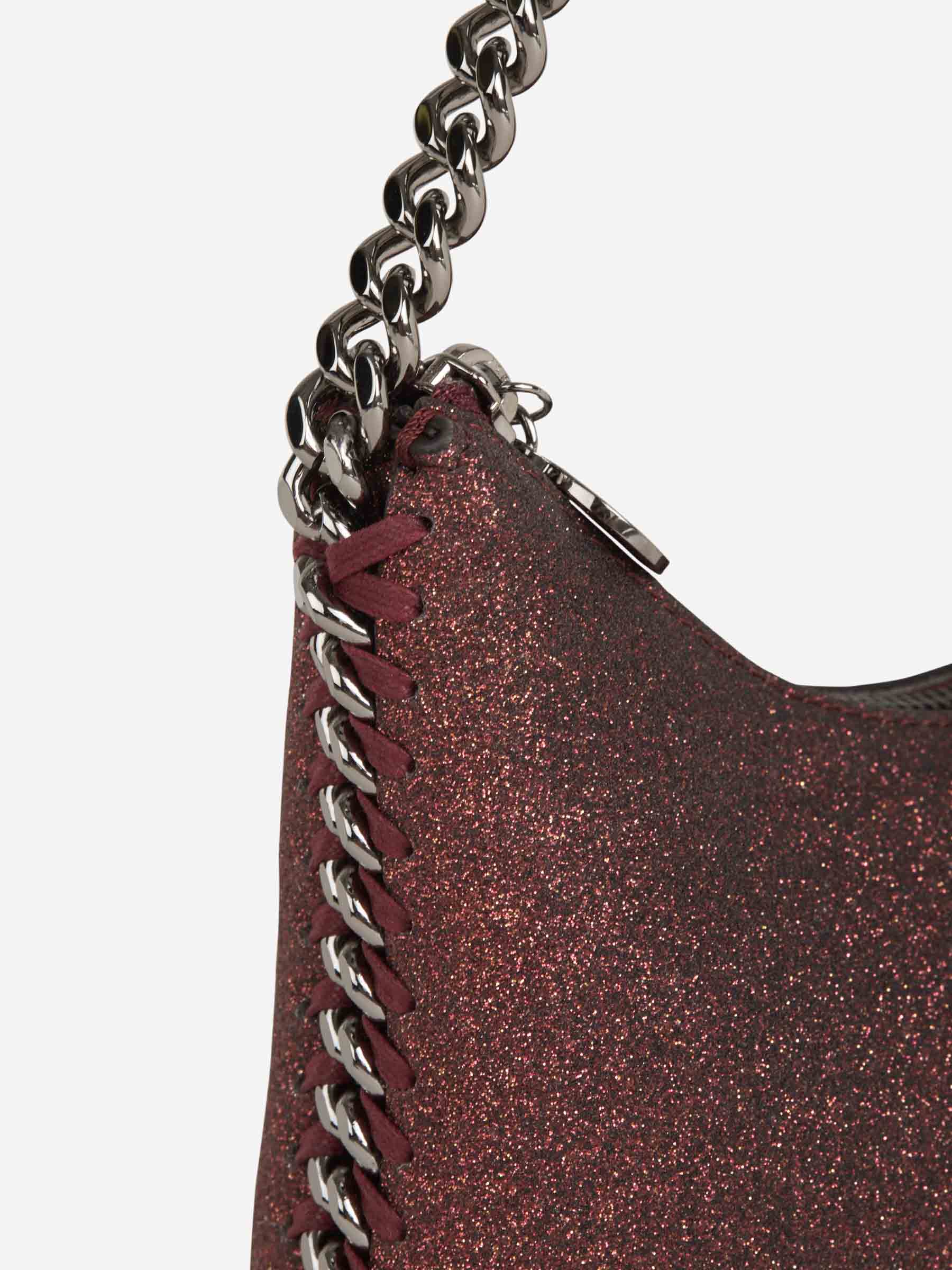 Stella McCartney Bolso Falabella Glitter Mini color Burdeos sku 810-006344 01 - Foto 10