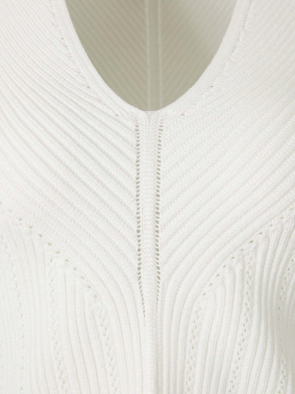 Outlet online Balmain Mujer Top Punto Cuello V color Blanco sku 703-002246 01 - Foto 3