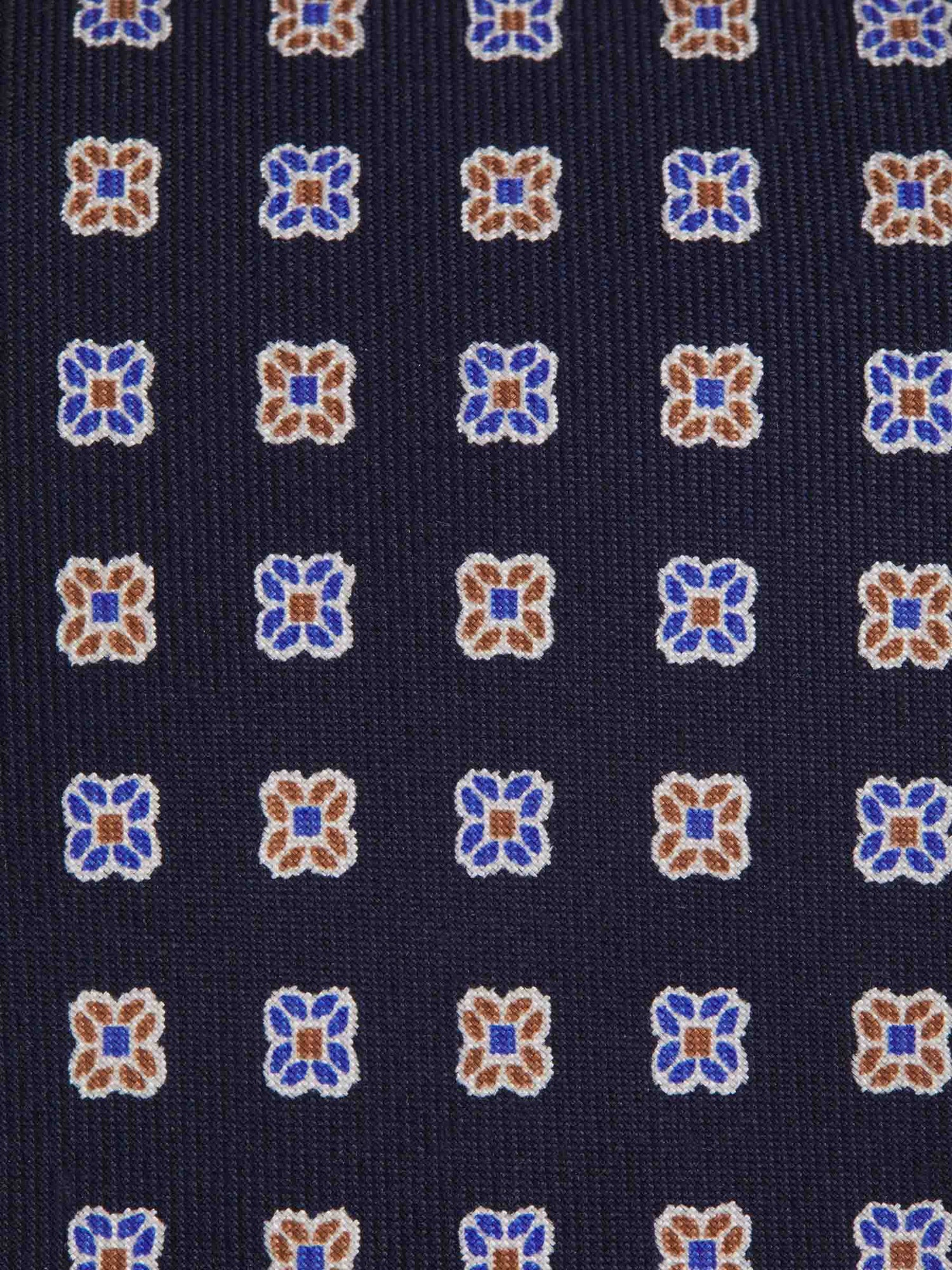 Santa Eulalia Corbata Motivo Floral Seda color Azul Noche sku 601-001128 02 - Foto 3
